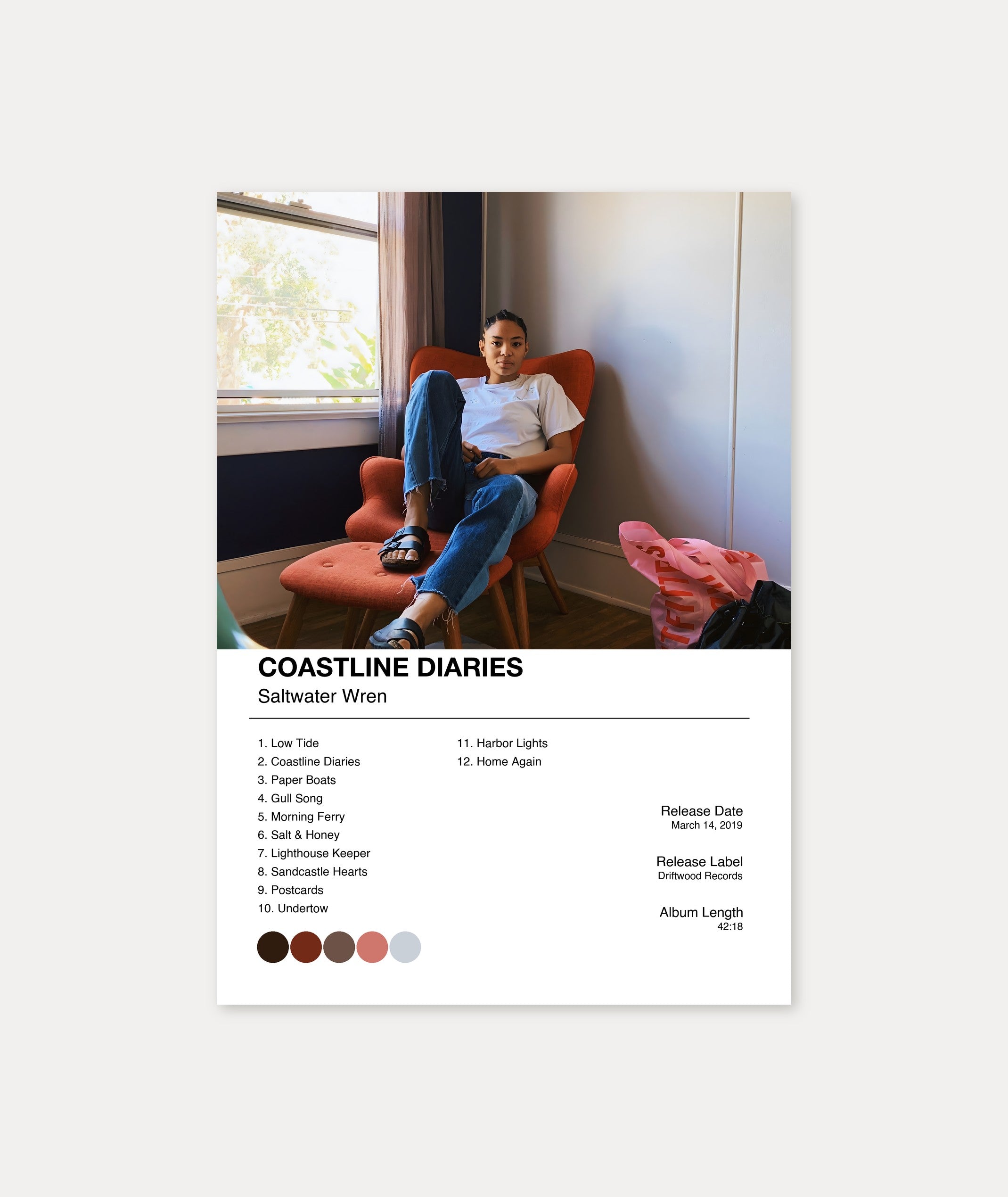 Personalisiertes Album-Poster mit Cover und Trackliste, Design 1