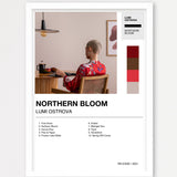 Personalisiertes Album-Poster mit Cover und Trackliste, Design 2 – Echtholzrahmen Weiß