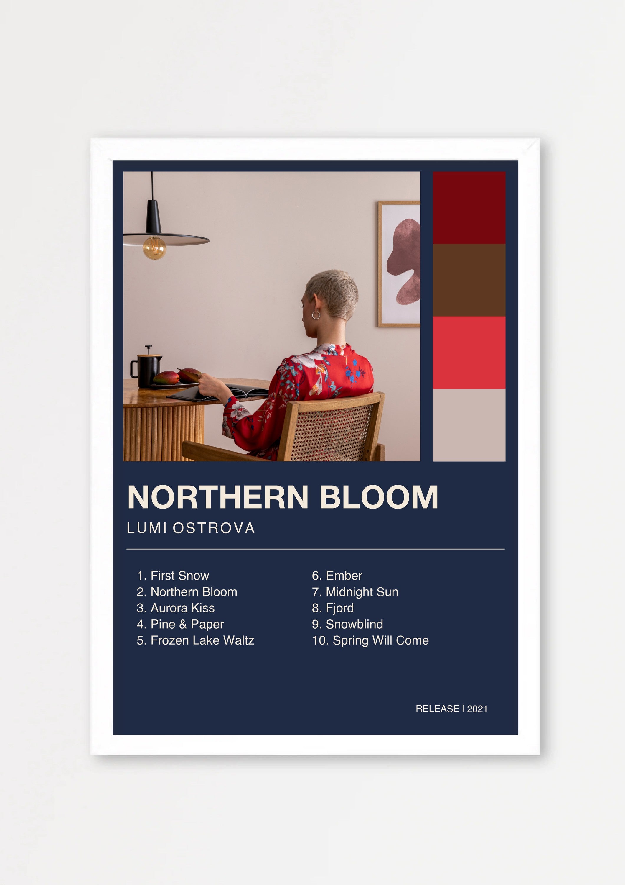Album Poster 2 – Echtholzrahmen Weiß