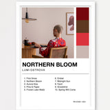 Personalisiertes Album-Poster mit Cover und Trackliste, Design 2 – Echtholzrahmen Weiß