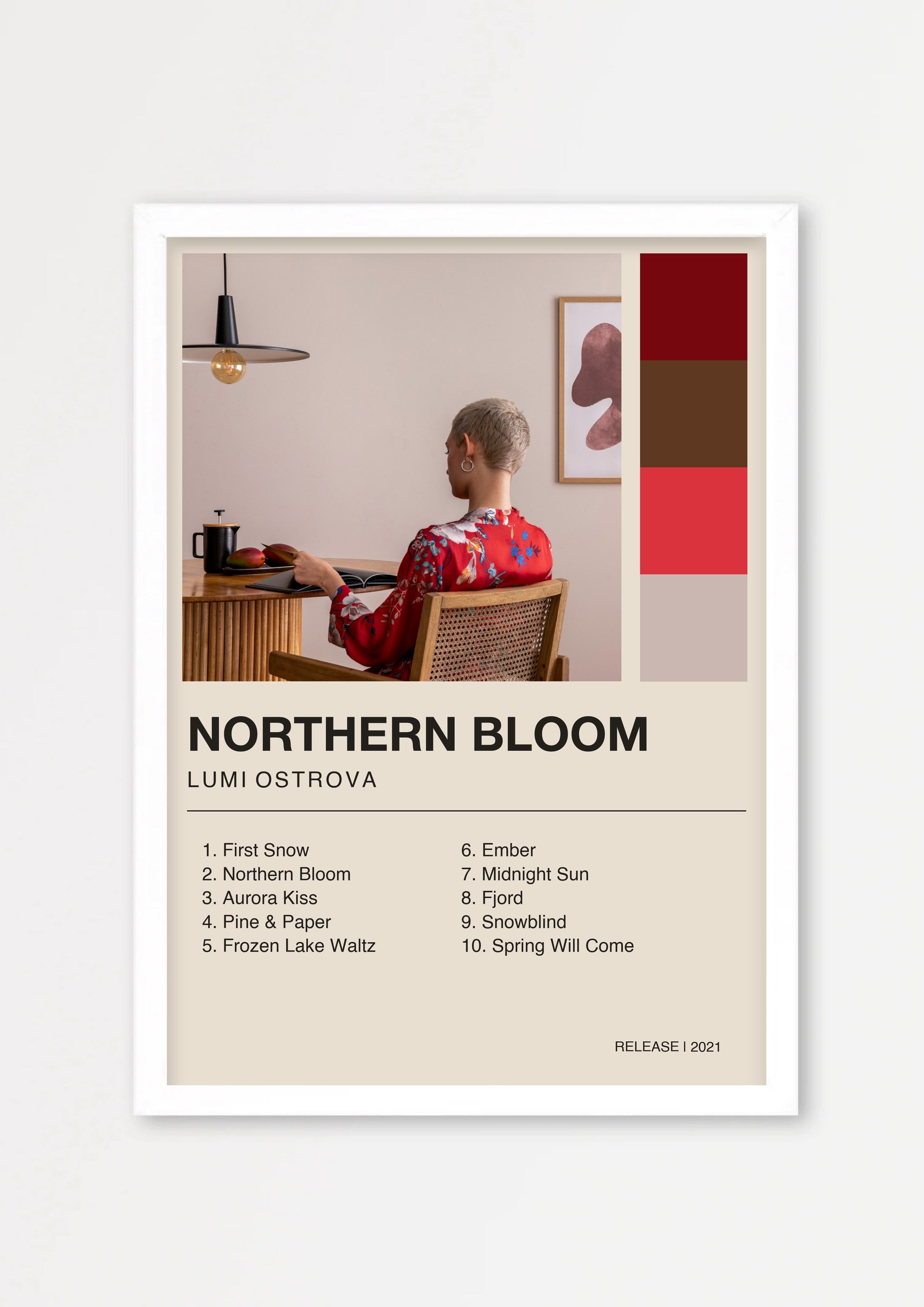 Album Poster 2 – Echtholzrahmen Weiß