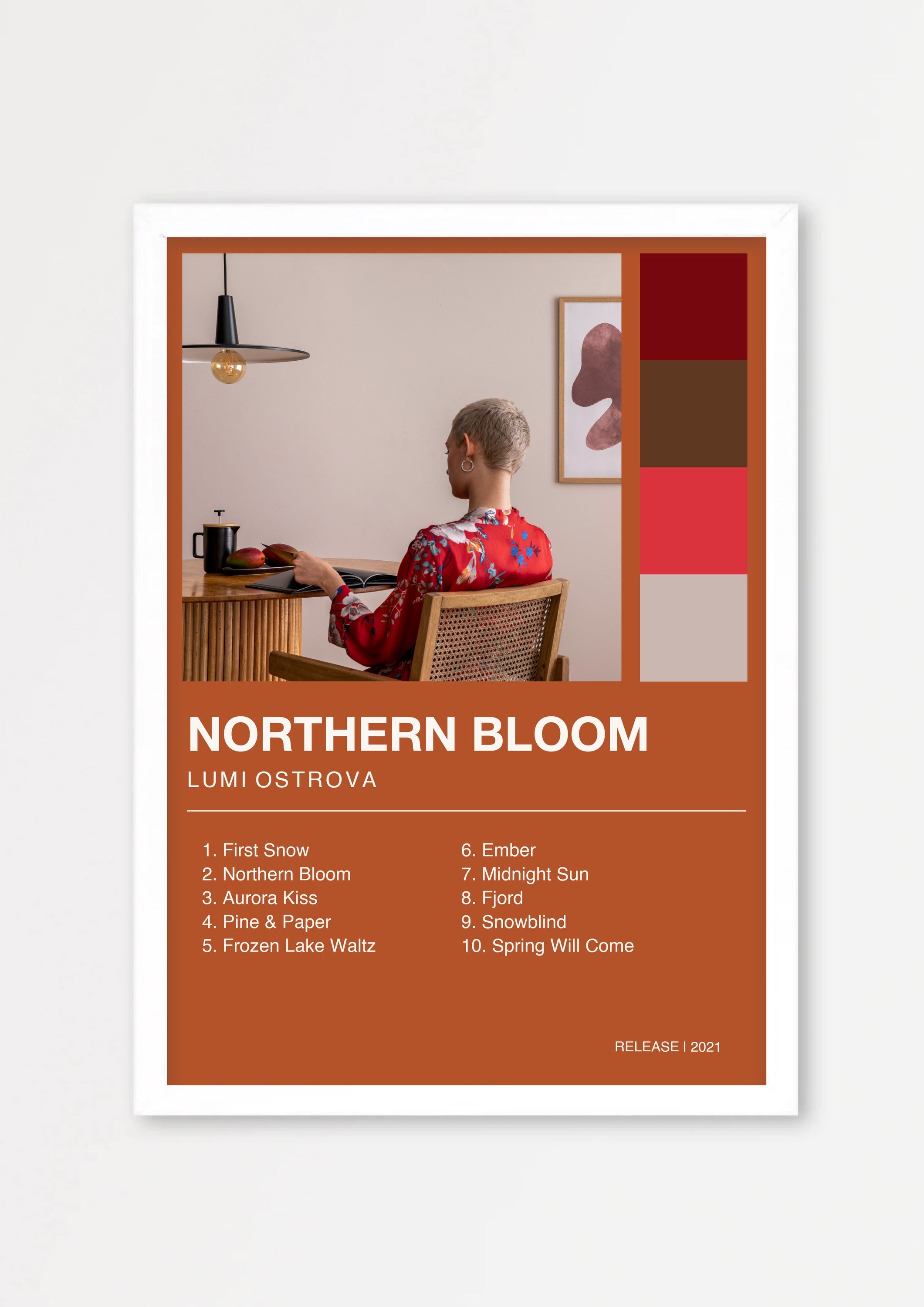 Album Poster 2 – Echtholzrahmen Weiß