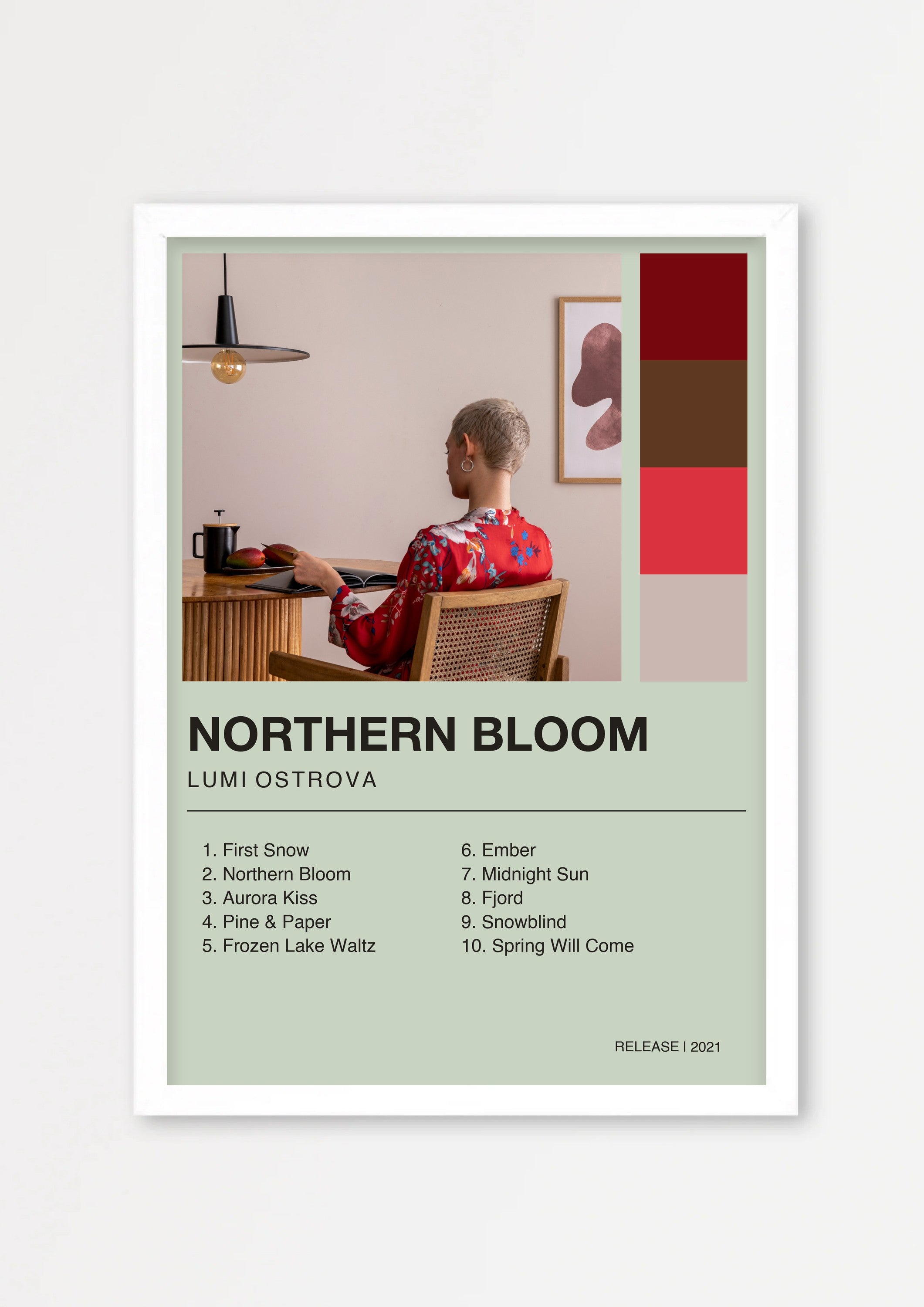 Album Poster 2 – Echtholzrahmen Weiß