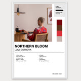 Personalisiertes Album-Poster mit Cover und Trackliste, Design 2 – Aluminiumrahmen Weiß