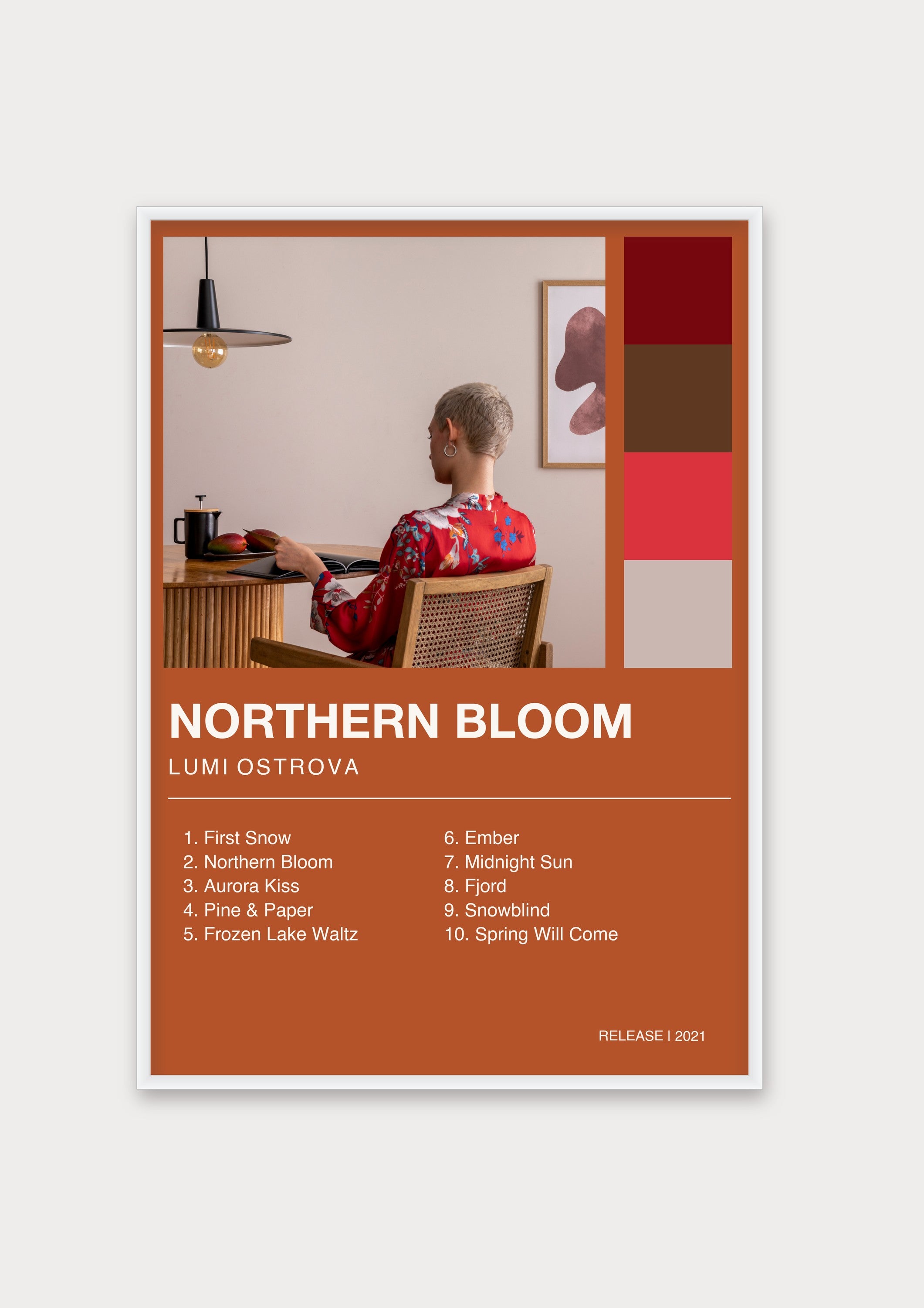 Album Poster 2 – Aluminiumrahmen Weiß