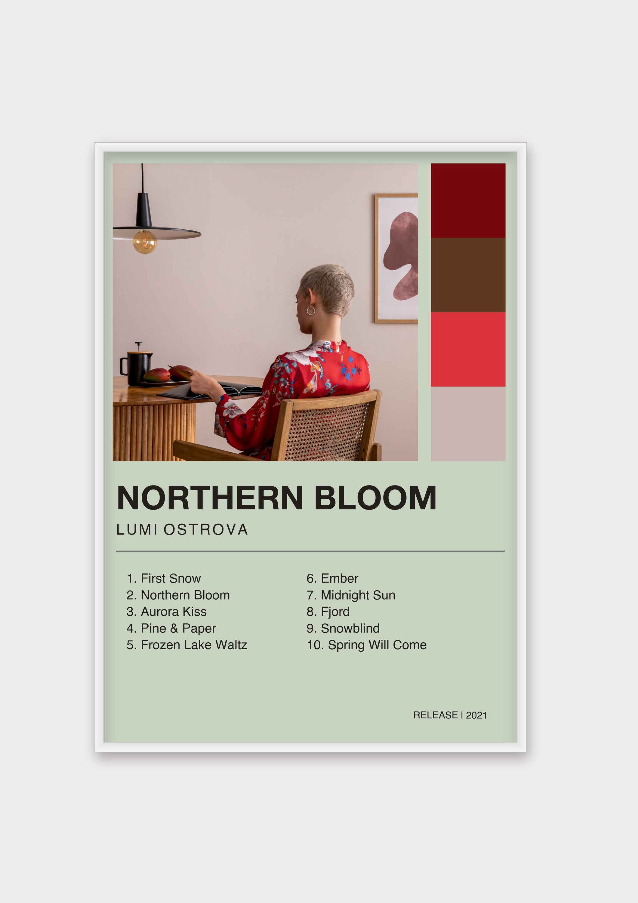 Album Poster 2 – Aluminiumrahmen Weiß
