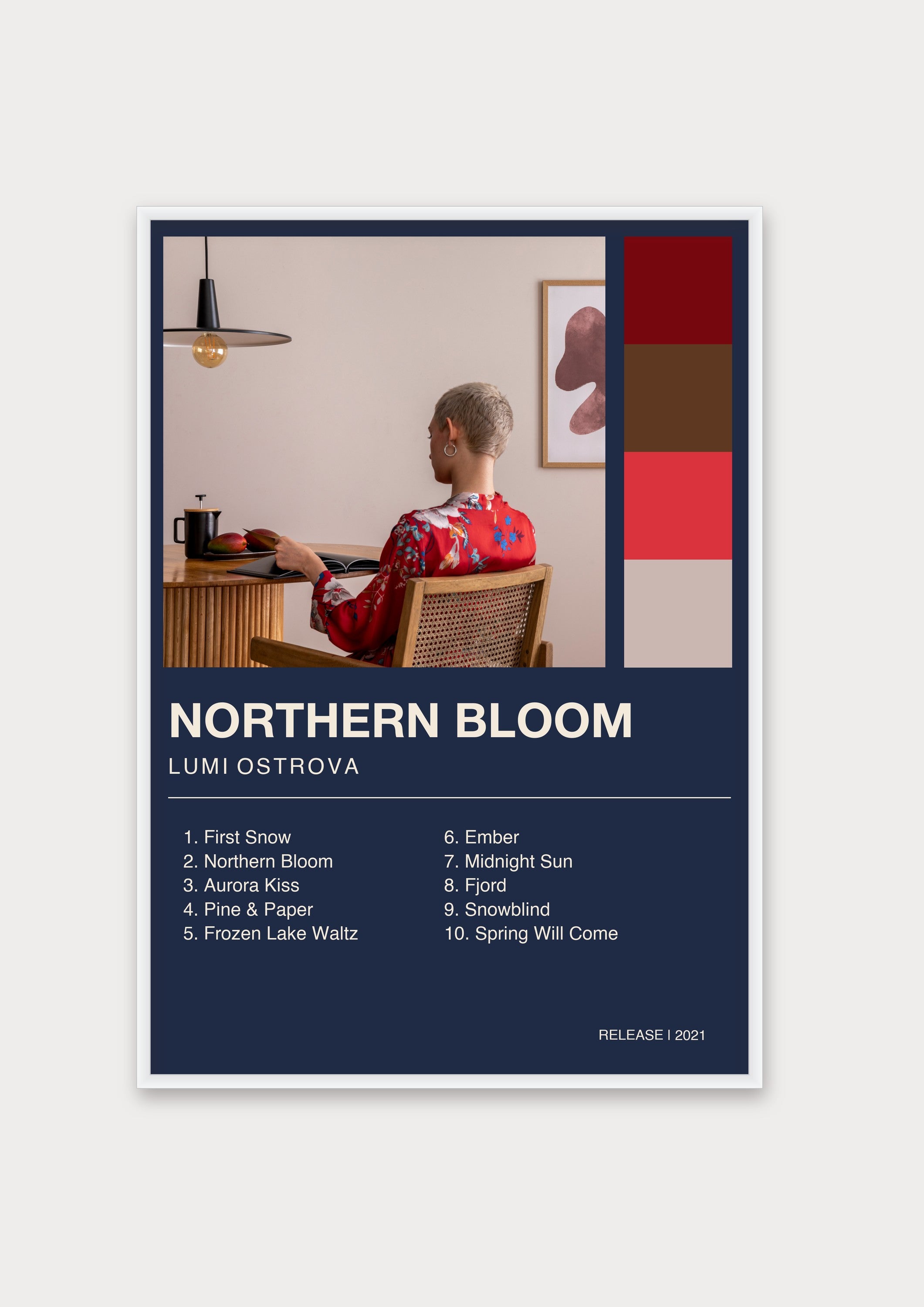Album Poster 2 – Aluminiumrahmen Weiß