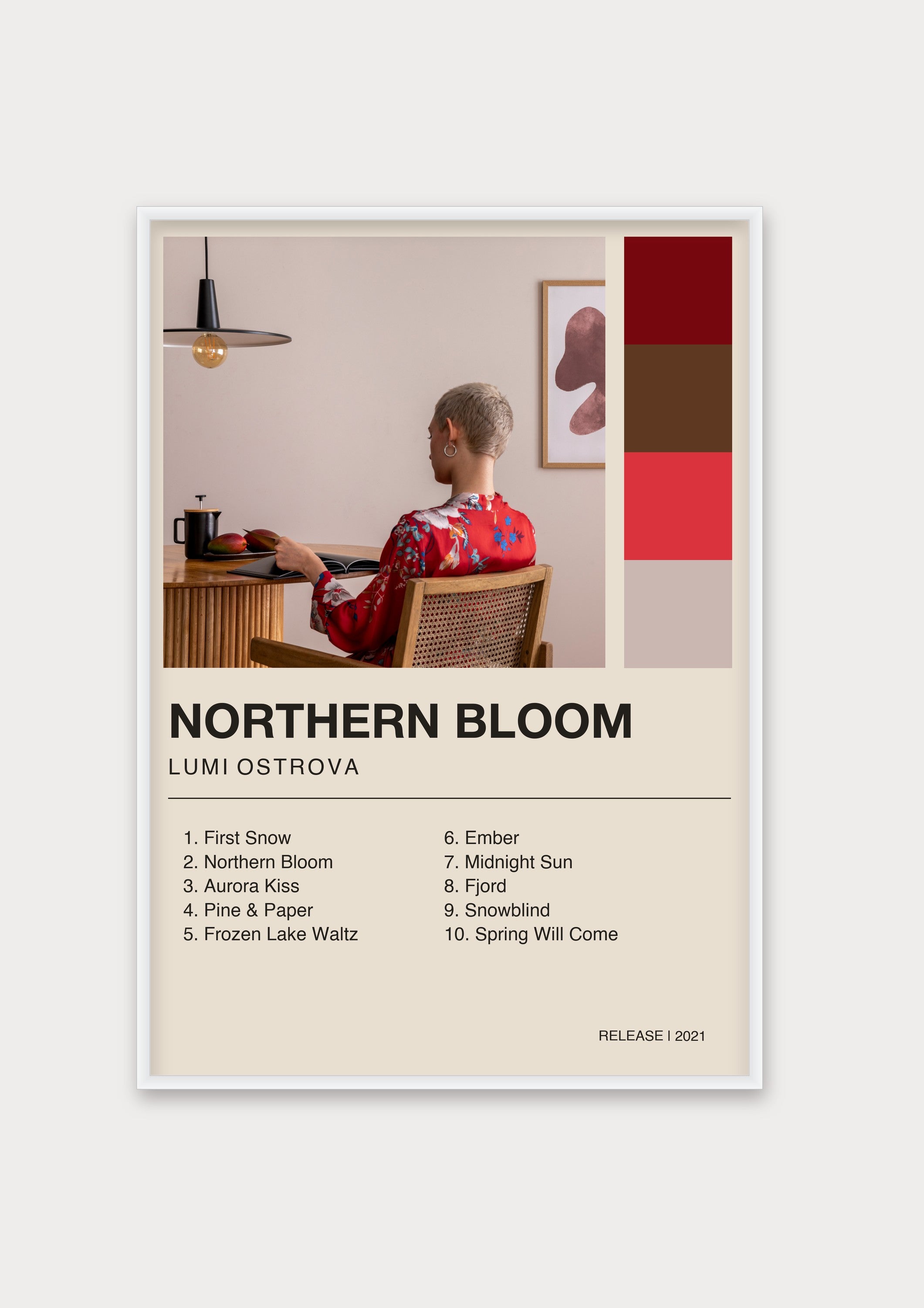 Album Poster 2 – Aluminiumrahmen Weiß