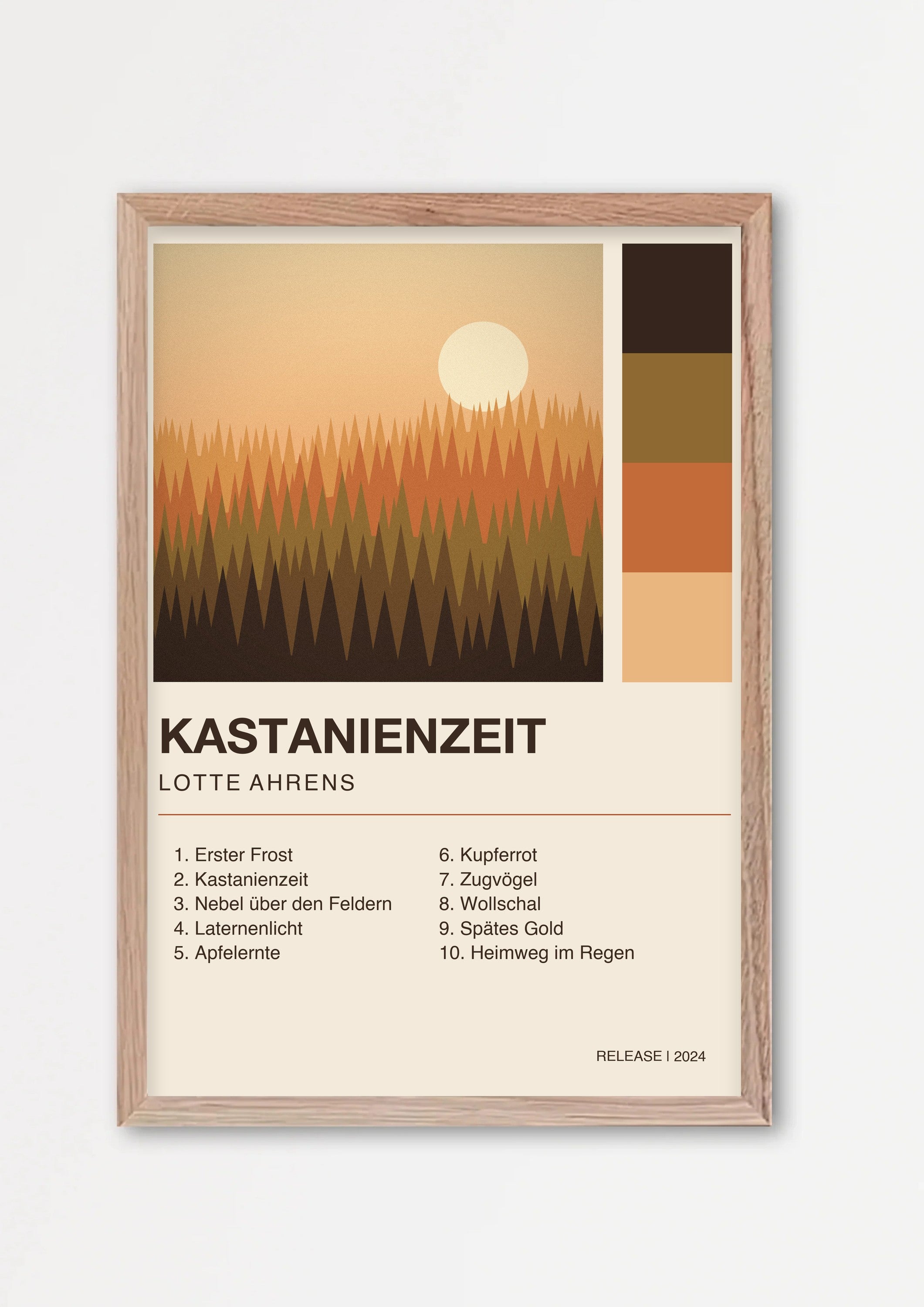 Herbst Album Poster 1 – Echtholzrahmen Natur