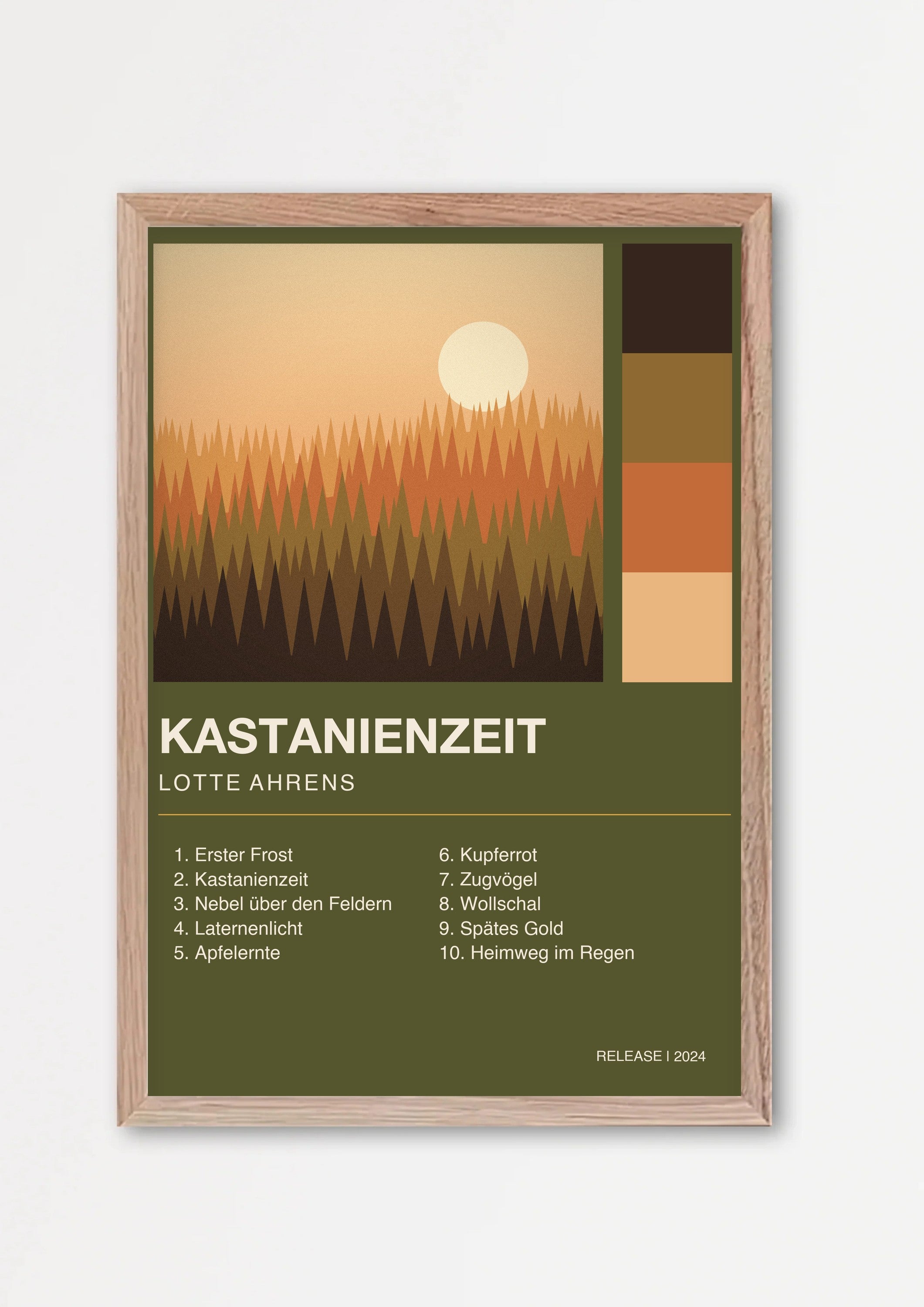 Herbst Album Poster 1 – Echtholzrahmen Natur