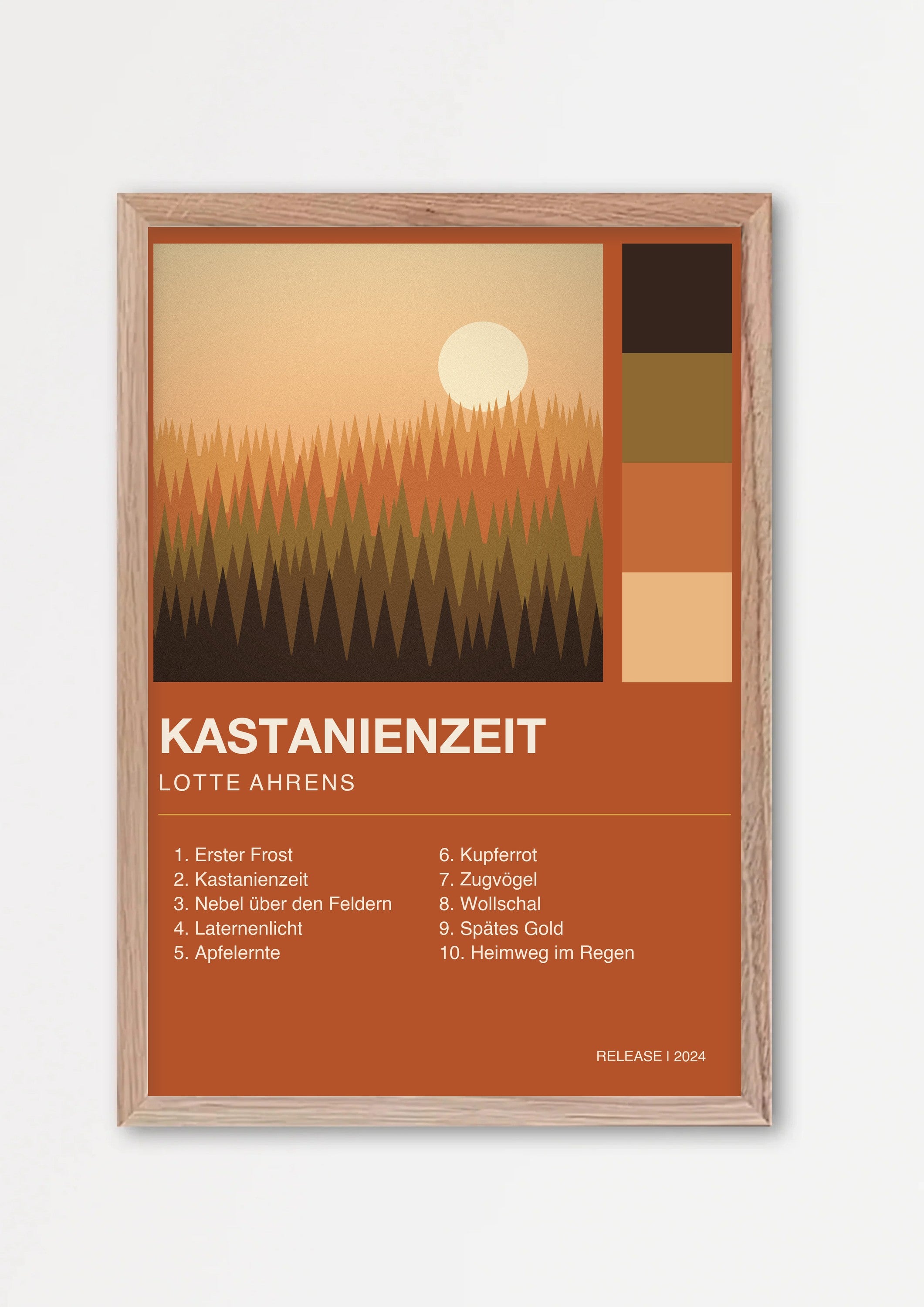 Herbst Album Poster 1 – Echtholzrahmen Natur