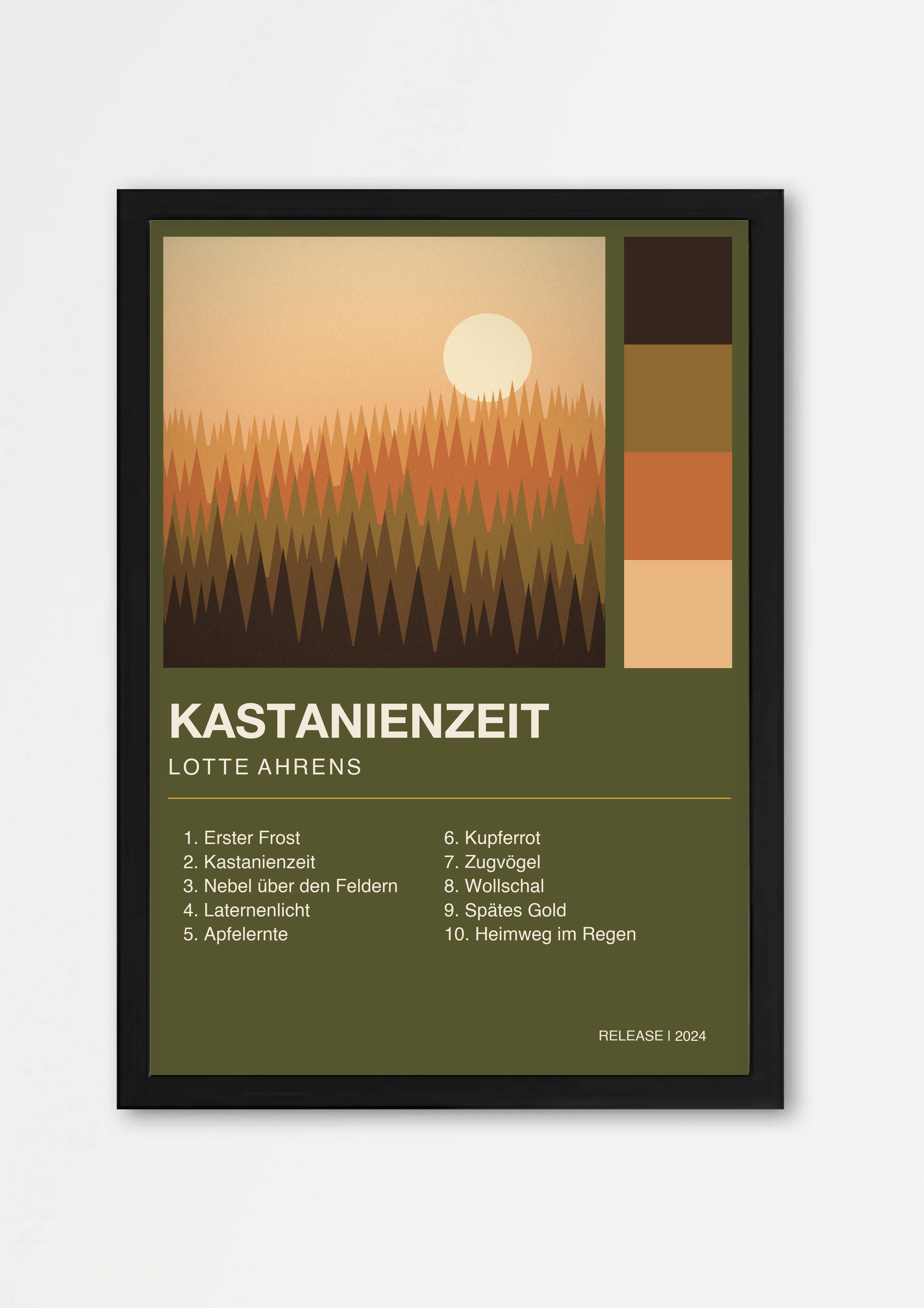 Herbst Album Poster 1 – Echtholzrahmen Schwarz