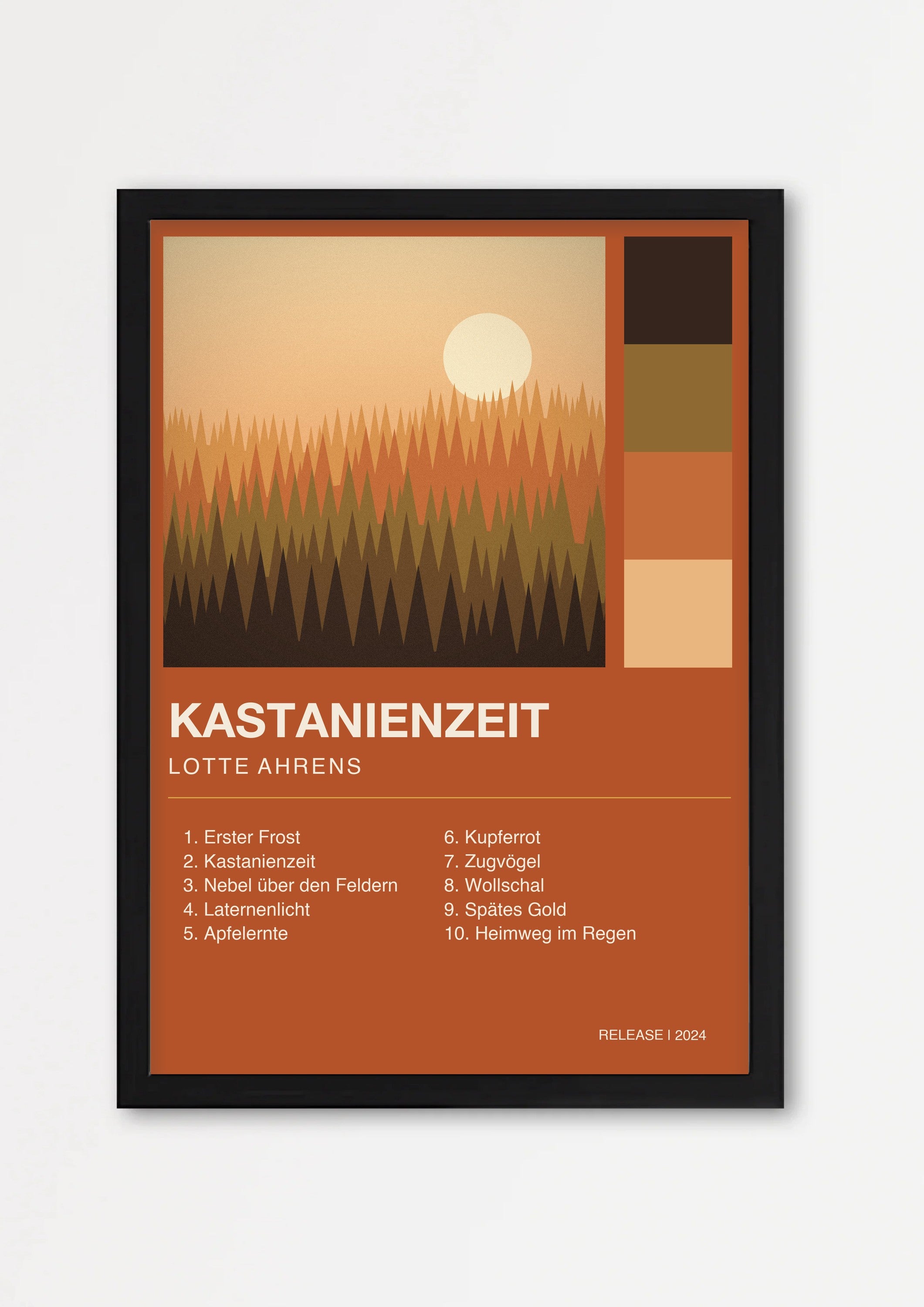 Herbst Album Poster 1 – Echtholzrahmen Schwarz