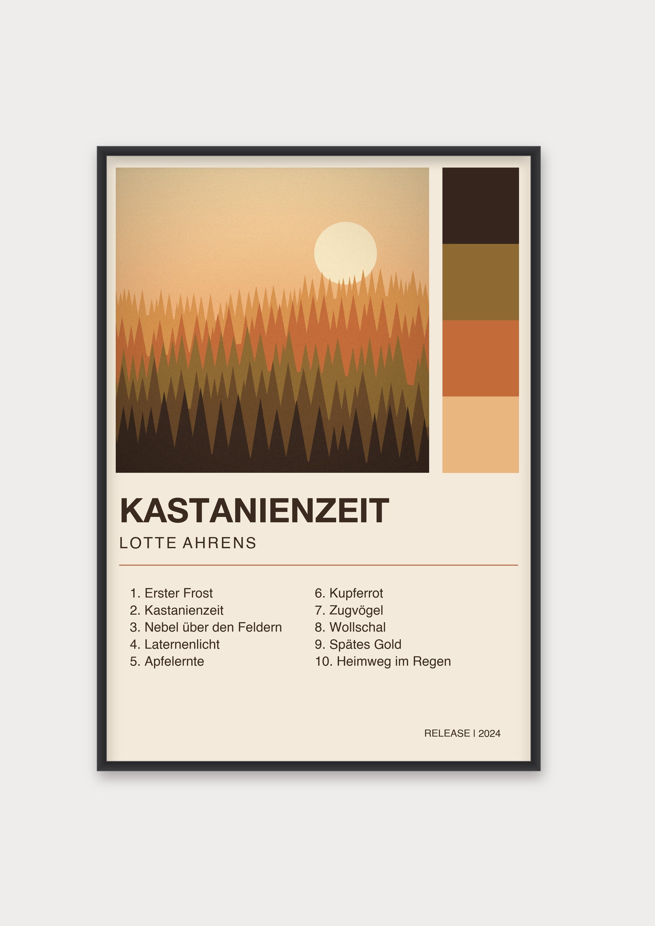 Herbst Album Poster 1 – Aluminiumrahmen Schwarz