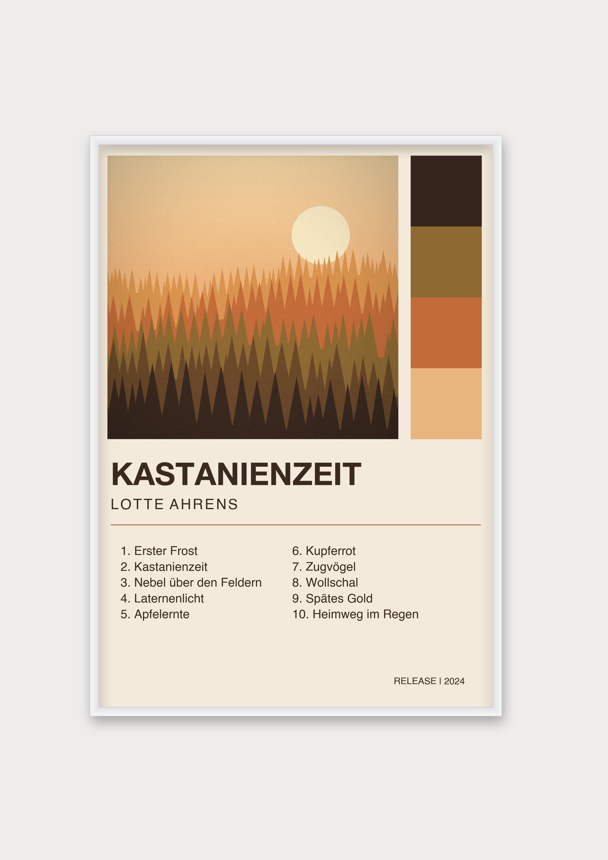 Herbst Album Poster 1 – Aluminiumrahmen Weiß