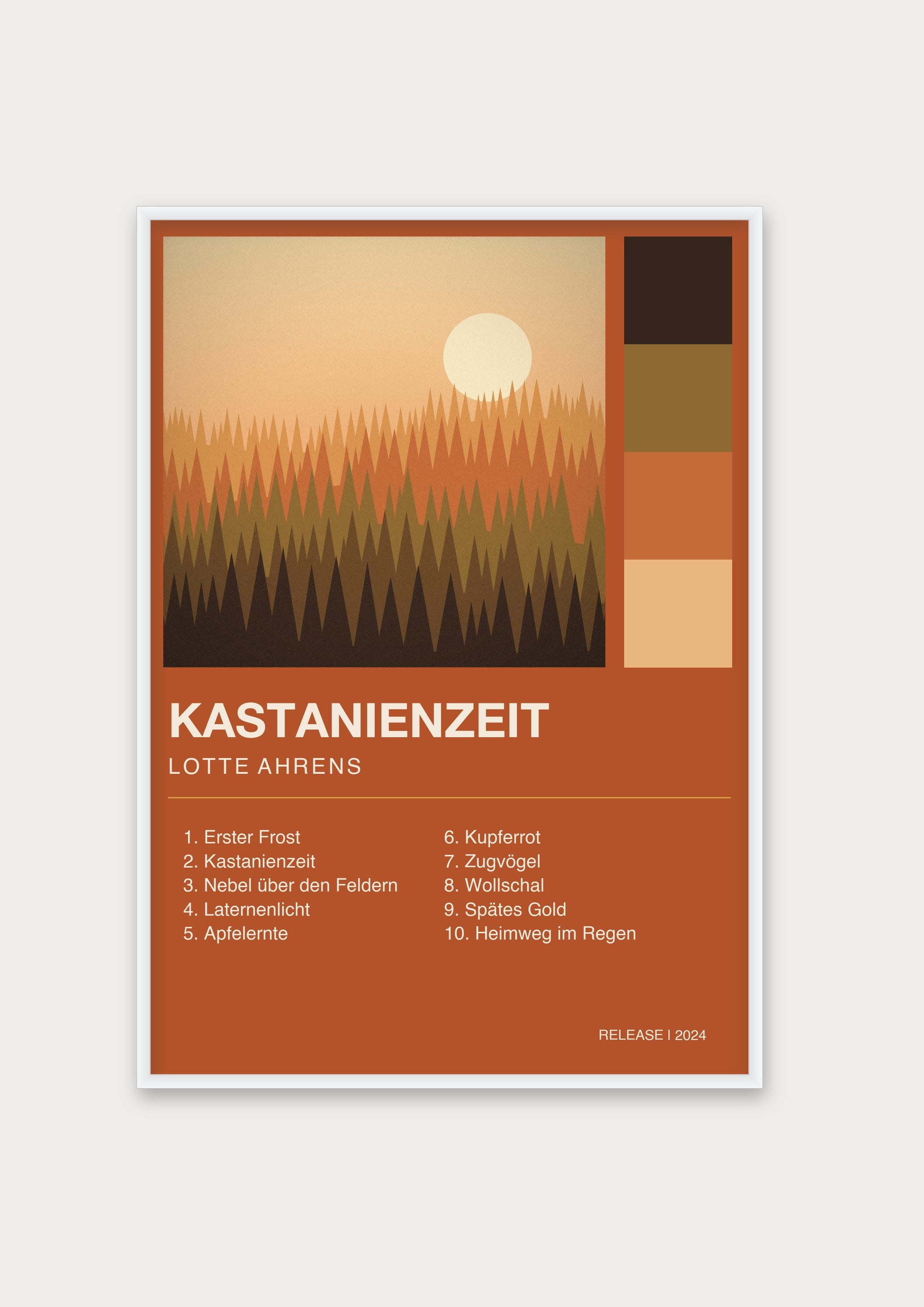 Herbst Album Poster 1 – Aluminiumrahmen Weiß