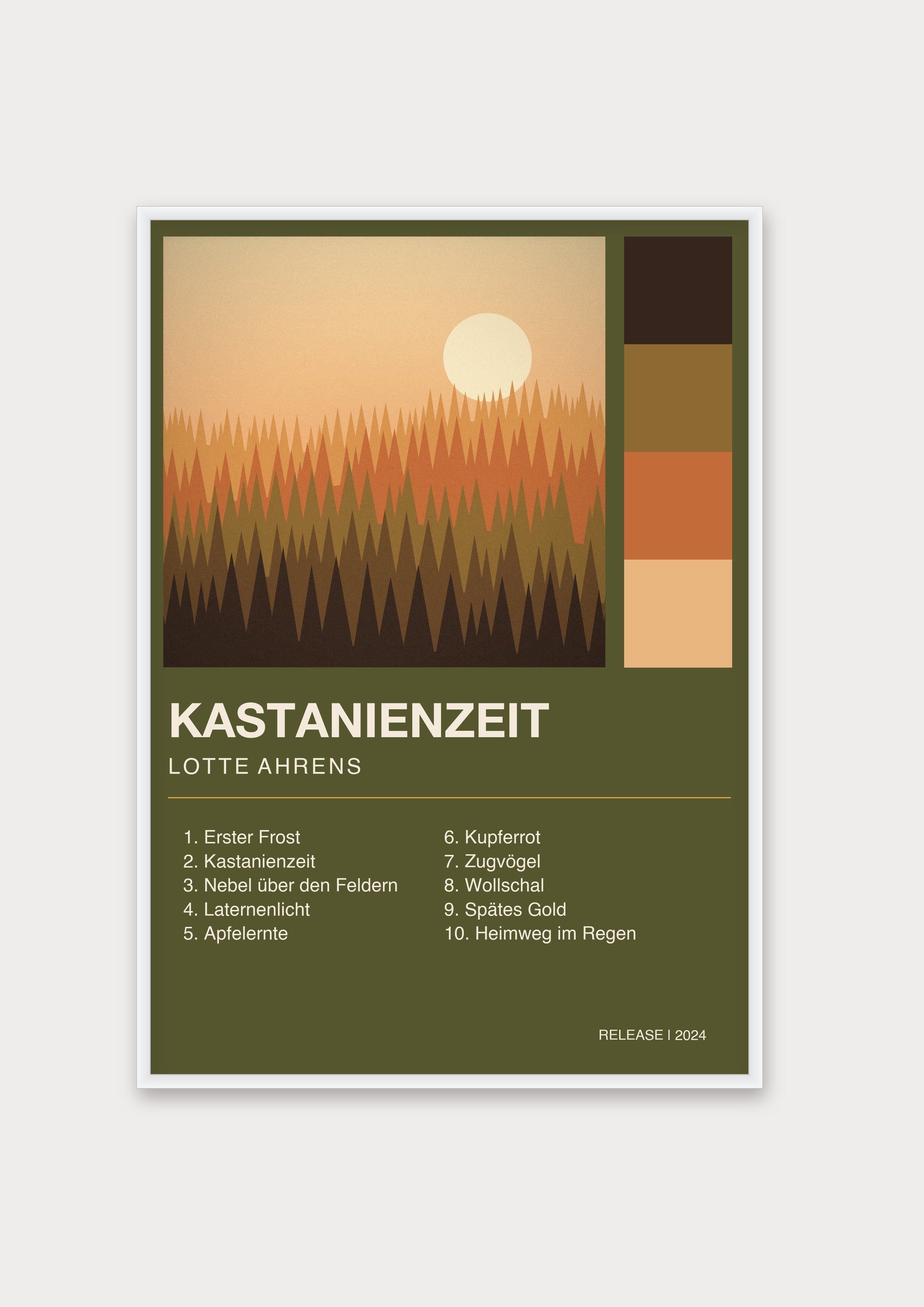 Herbst Album Poster 1 – Aluminiumrahmen Weiß