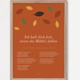 Herbst Blätter Poster 1 – Echtholzrahmen Natur