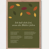 Herbst Blätter Poster 1 – Echtholzrahmen Natur