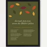 Herbst Blätter Poster 1 – Echtholzrahmen Schwarz