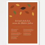 Herbst Blätter Poster 1 – Echtholzrahmen Weiß