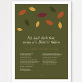 Herbst Blätter Poster 1 – Echtholzrahmen Weiß