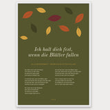 Herbst Blätter Poster 1 – Aluminiumrahmen Weiß