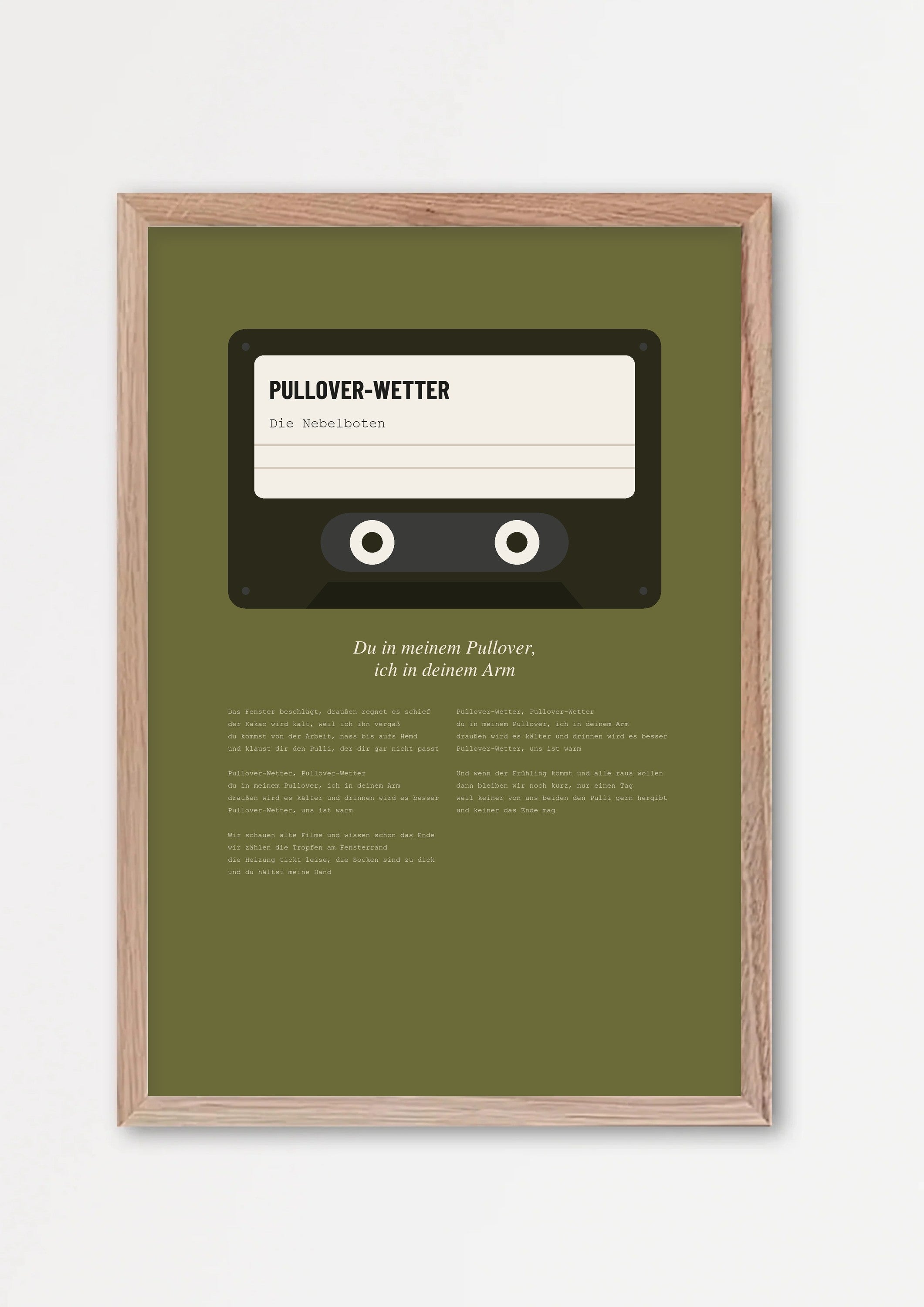 Herbst Kassette Poster 1 – Echtholzrahmen Natur