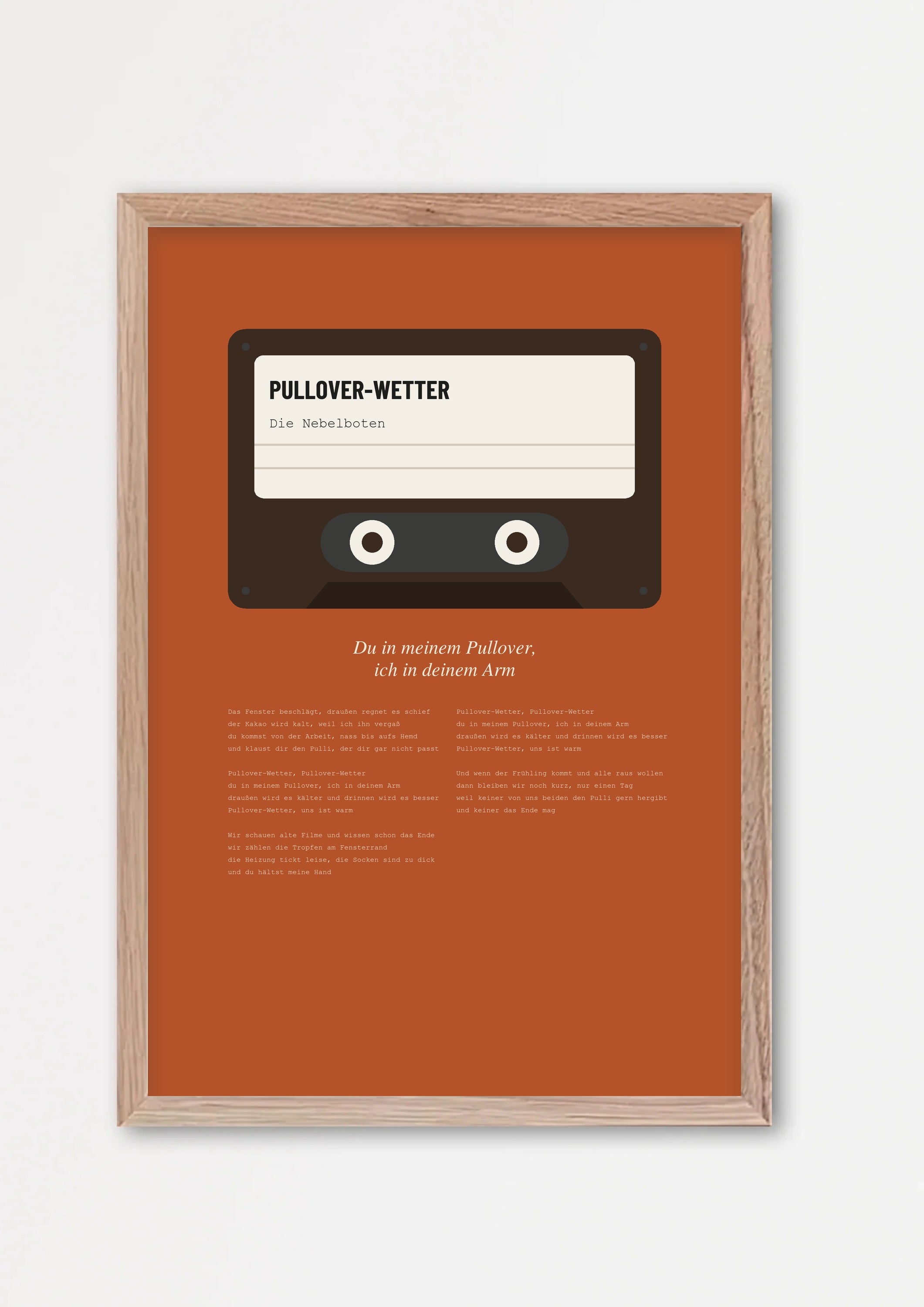 Herbst Kassette Poster 1 – Echtholzrahmen Natur