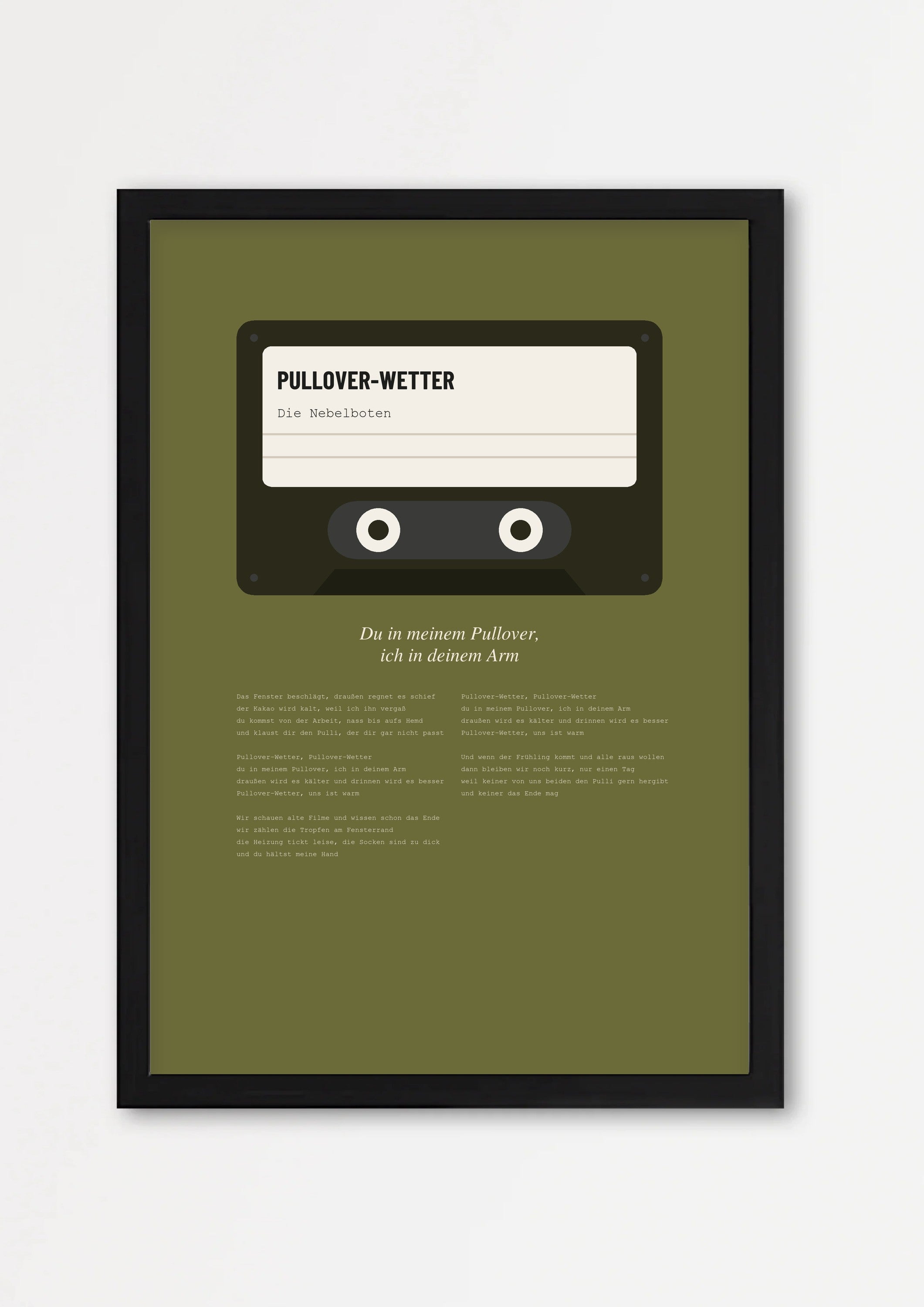 Herbst Kassette Poster 1 – Echtholzrahmen Schwarz