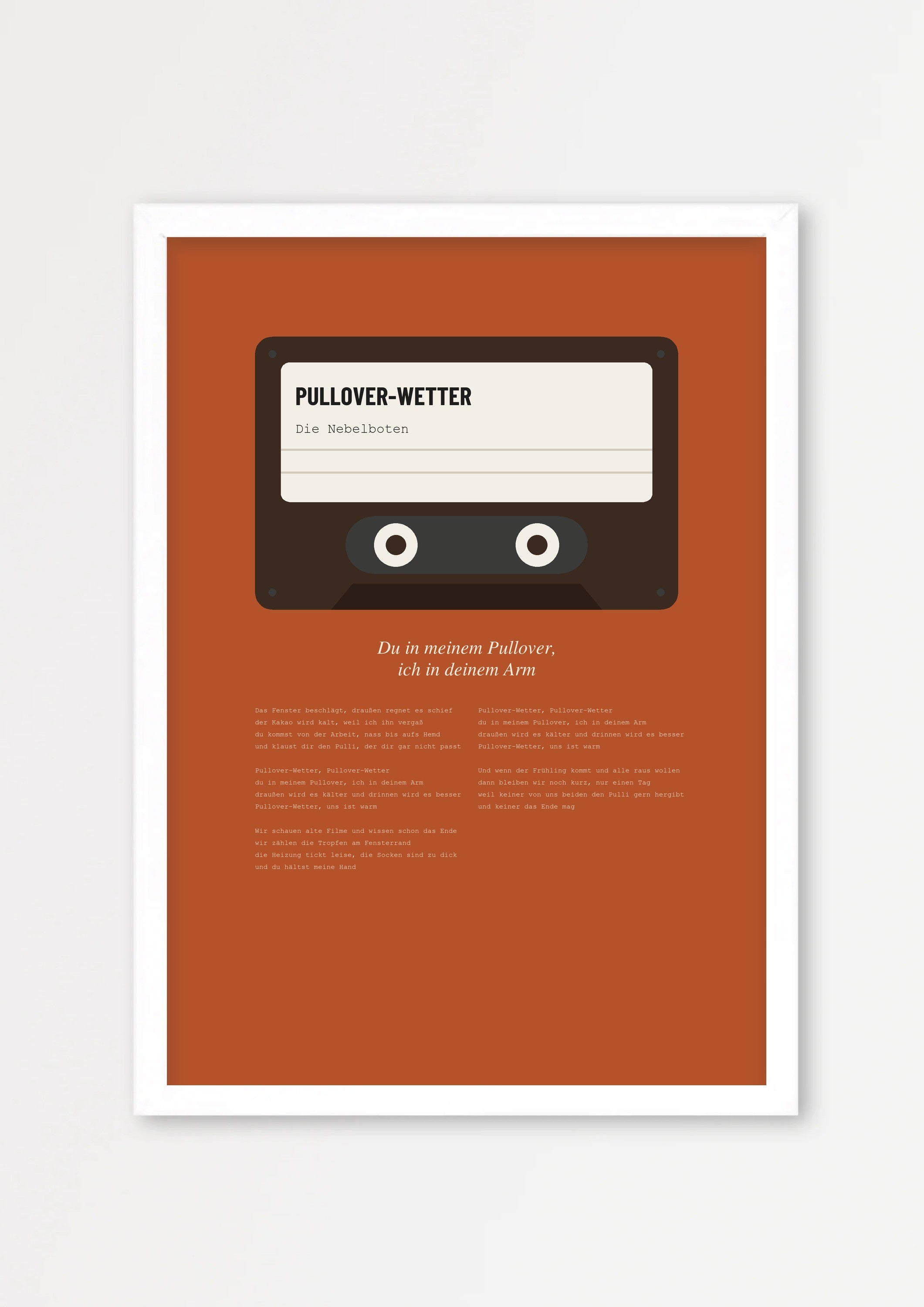 Herbst Kassette Poster 1 – Echtholzrahmen Weiß