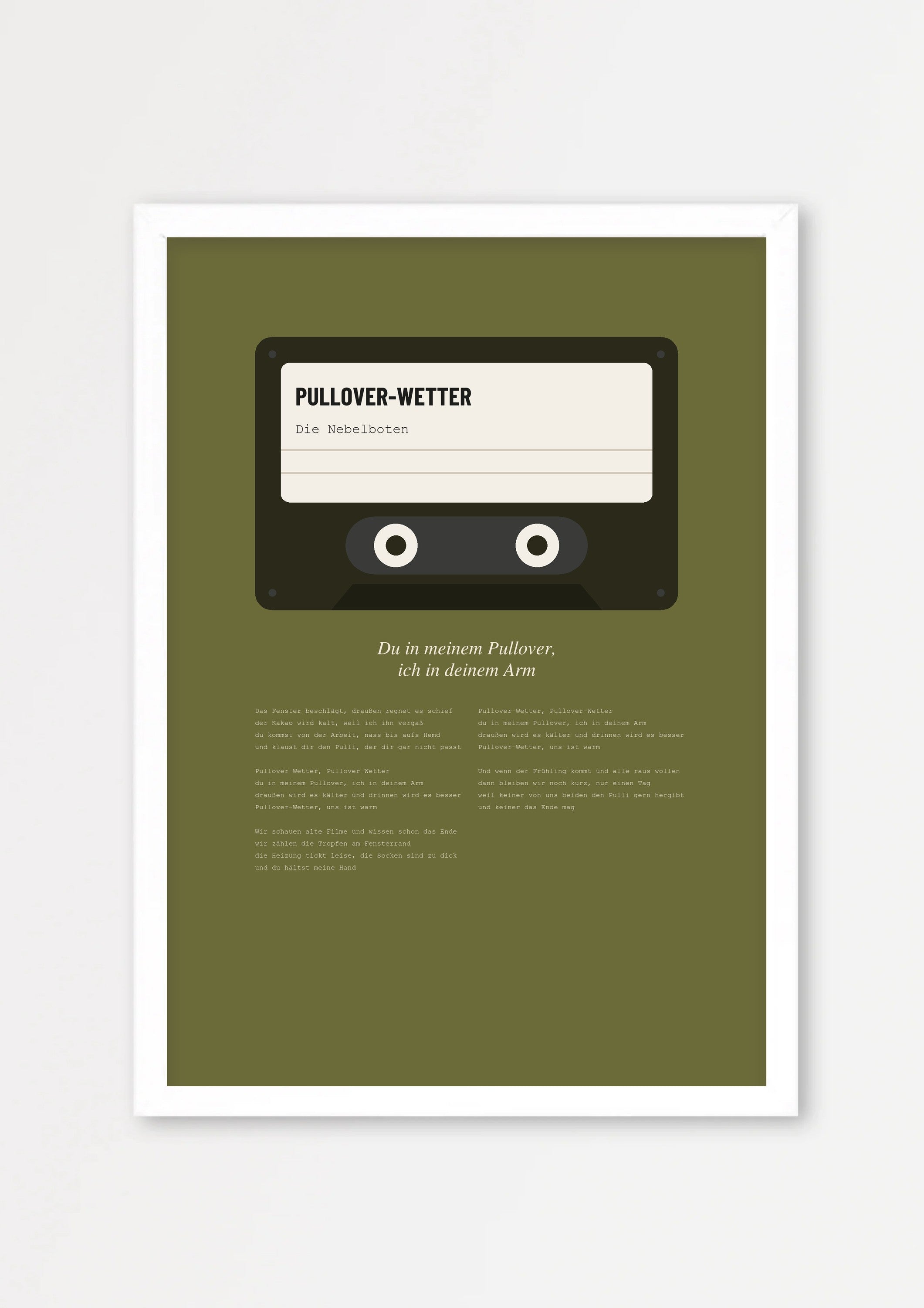 Herbst Kassette Poster 1 – Echtholzrahmen Weiß
