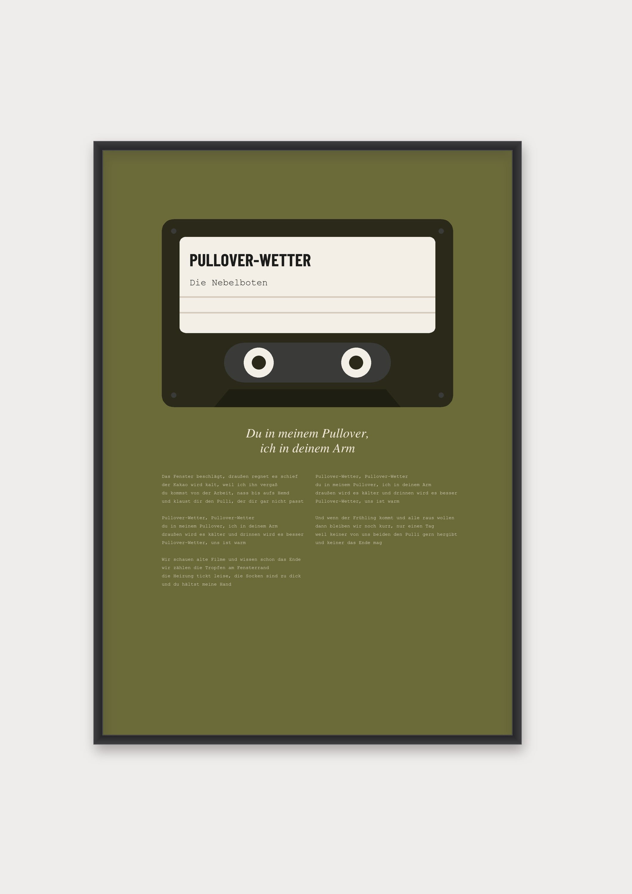 Herbst Kassette Poster 1 – Aluminiumrahmen Schwarz