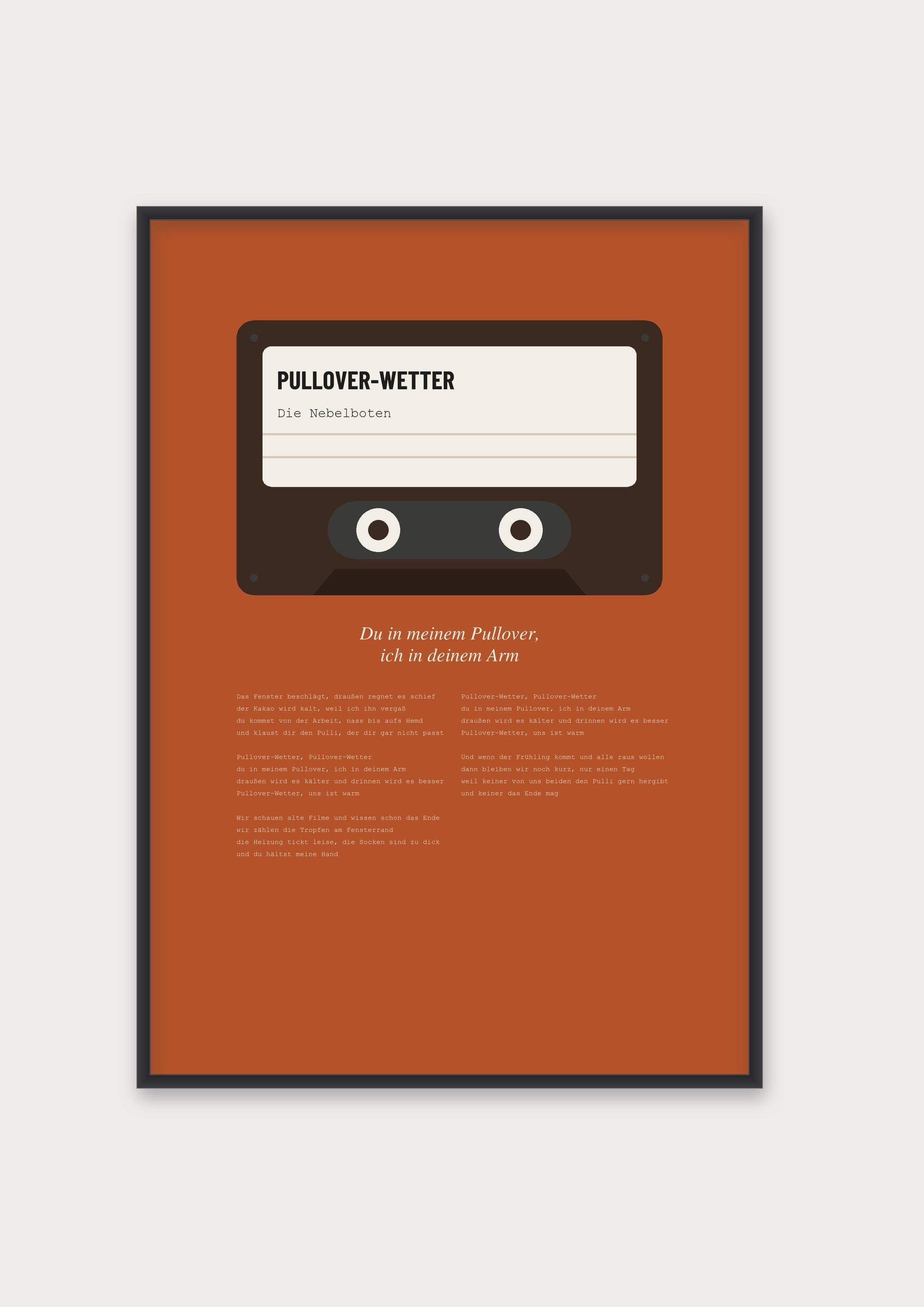 Herbst Kassette Poster 1 – Aluminiumrahmen Schwarz