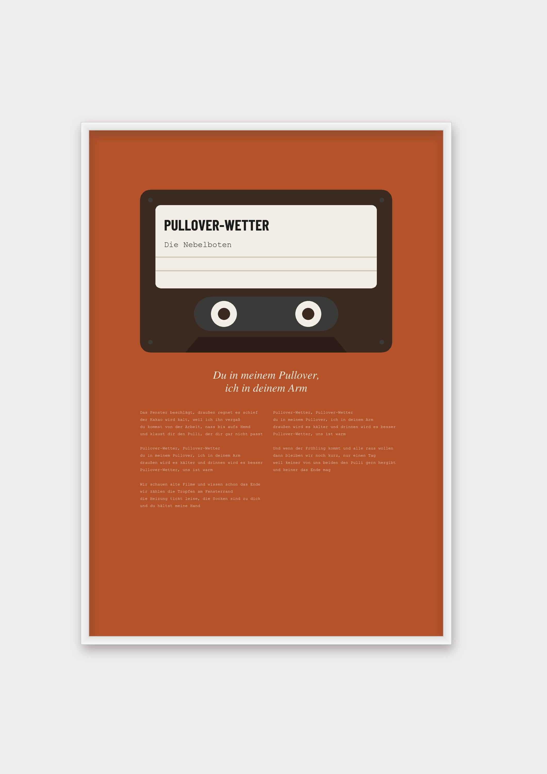 Herbst Kassette Poster 1 – Aluminiumrahmen Weiß