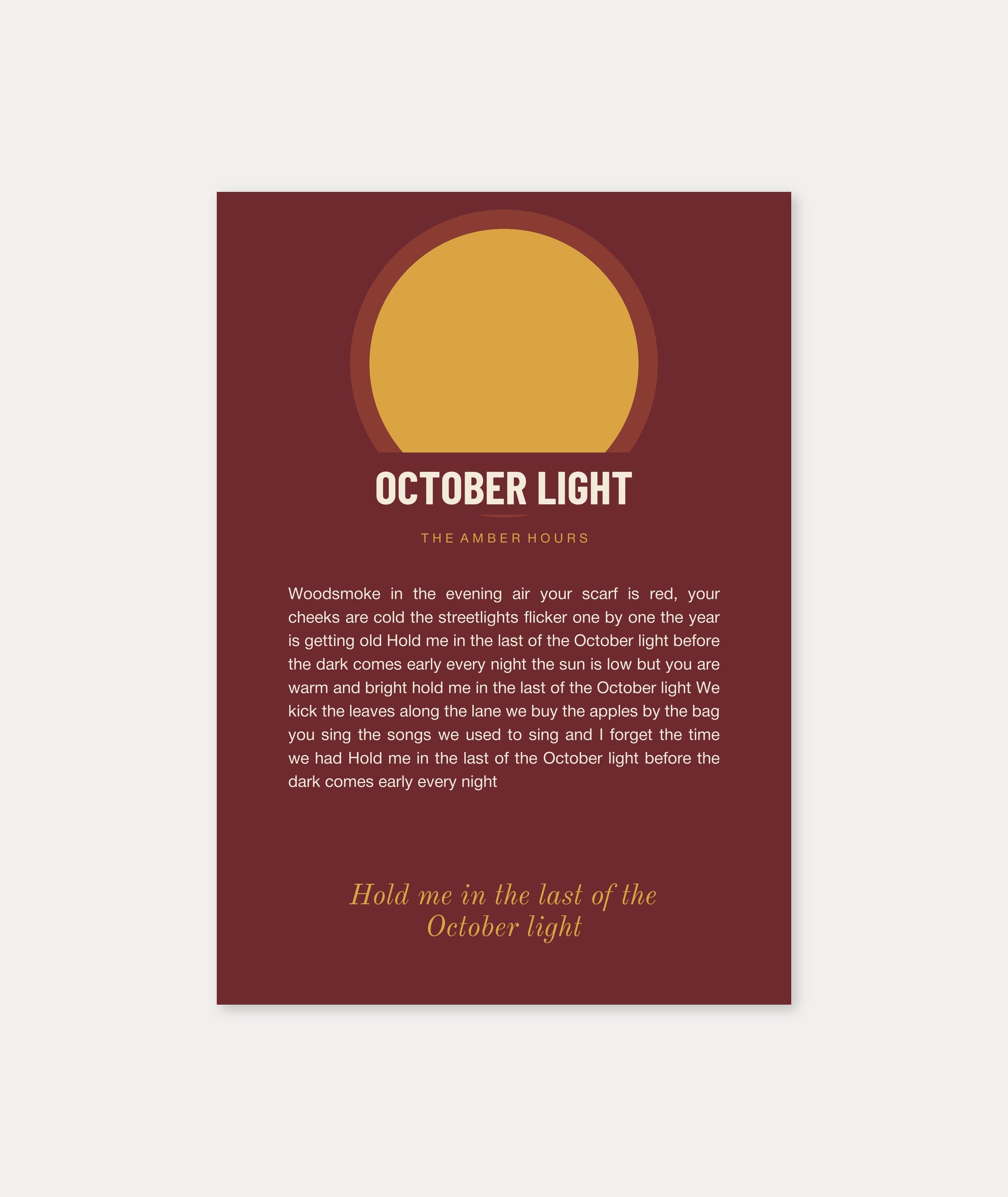 Herbst Oktoberlicht Poster 1