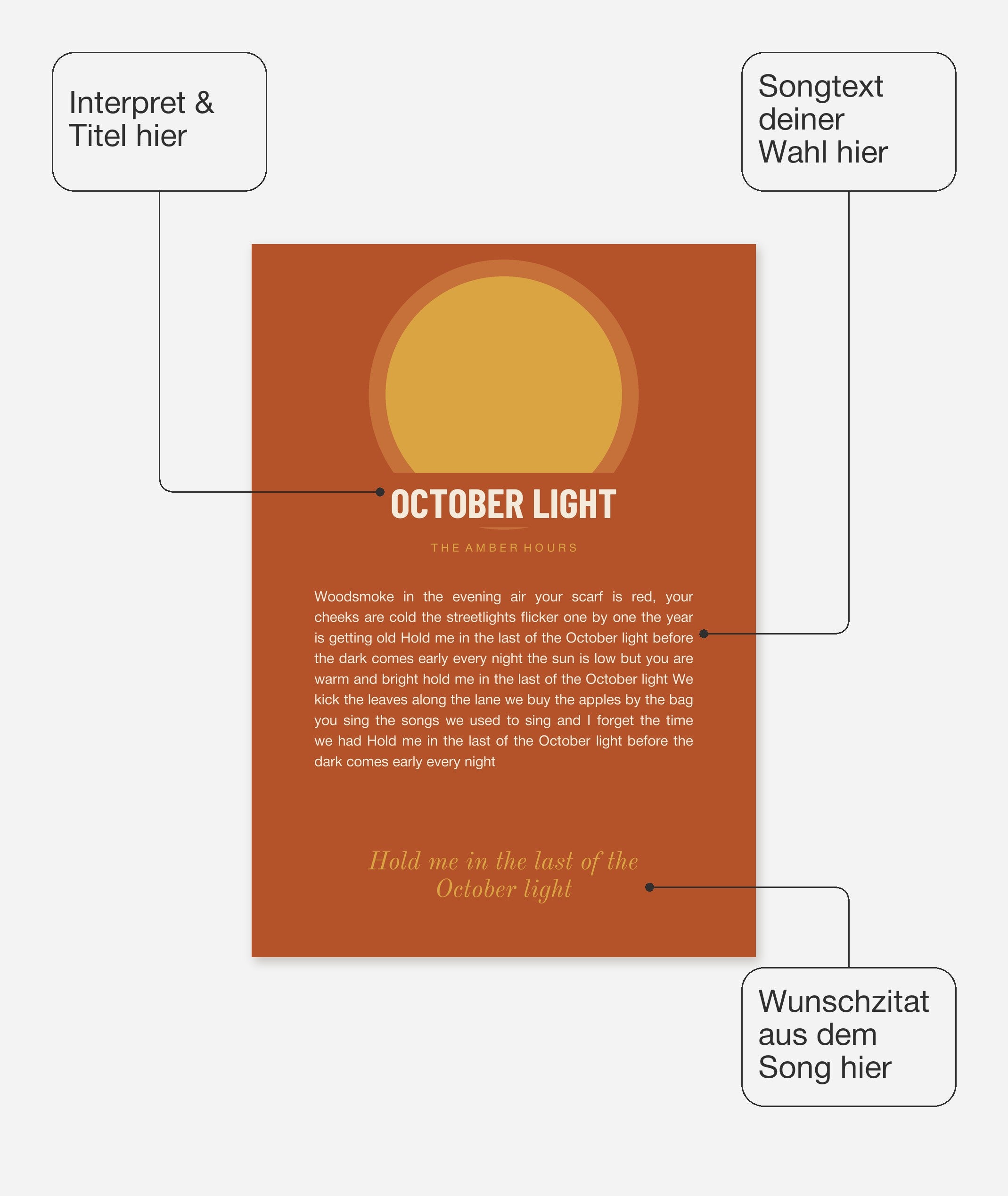 Herbst Oktoberlicht Poster 1 – Felder frei wählbar