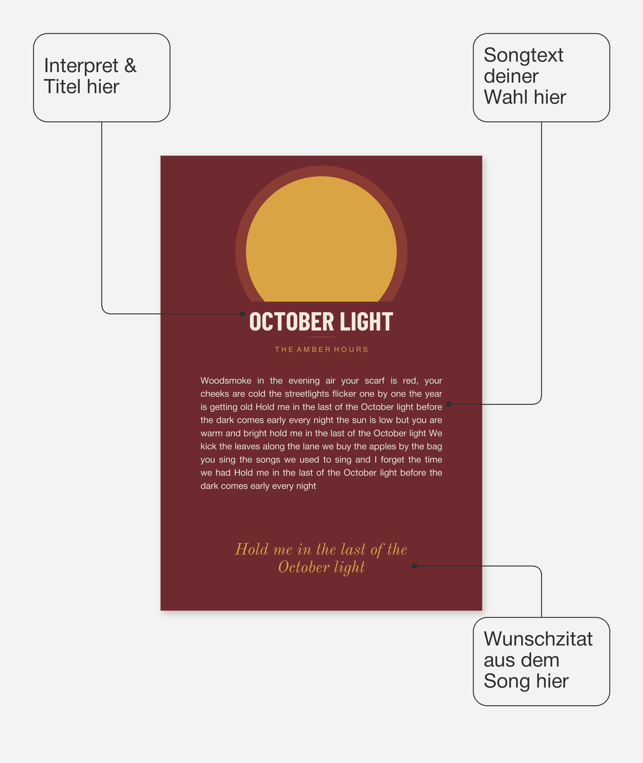 Herbst Oktoberlicht Poster 1 – Felder frei wählbar