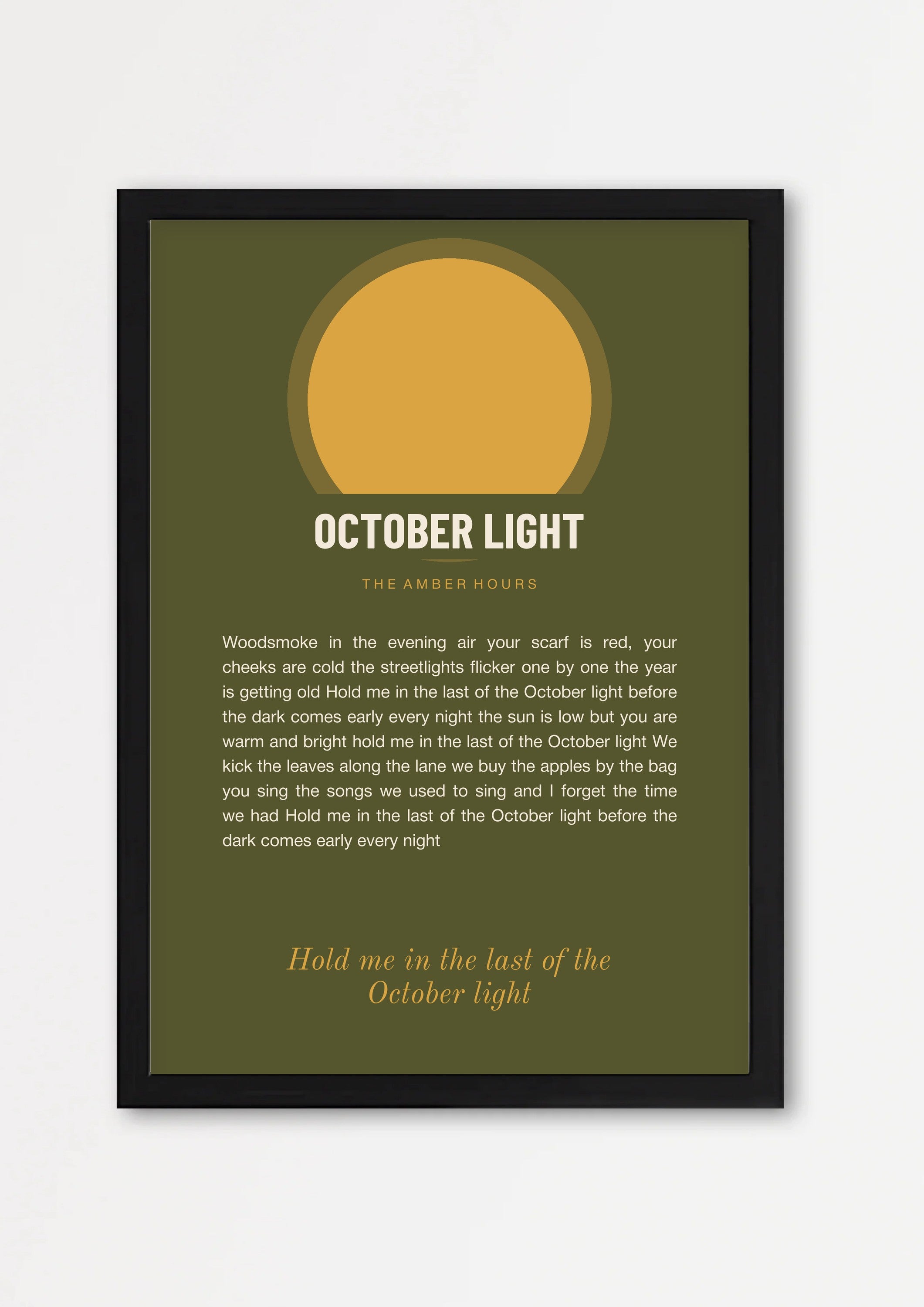 Herbst Oktoberlicht Poster 1 – Echtholzrahmen Schwarz