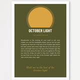 Herbst Oktoberlicht Poster 1 – Echtholzrahmen Weiß