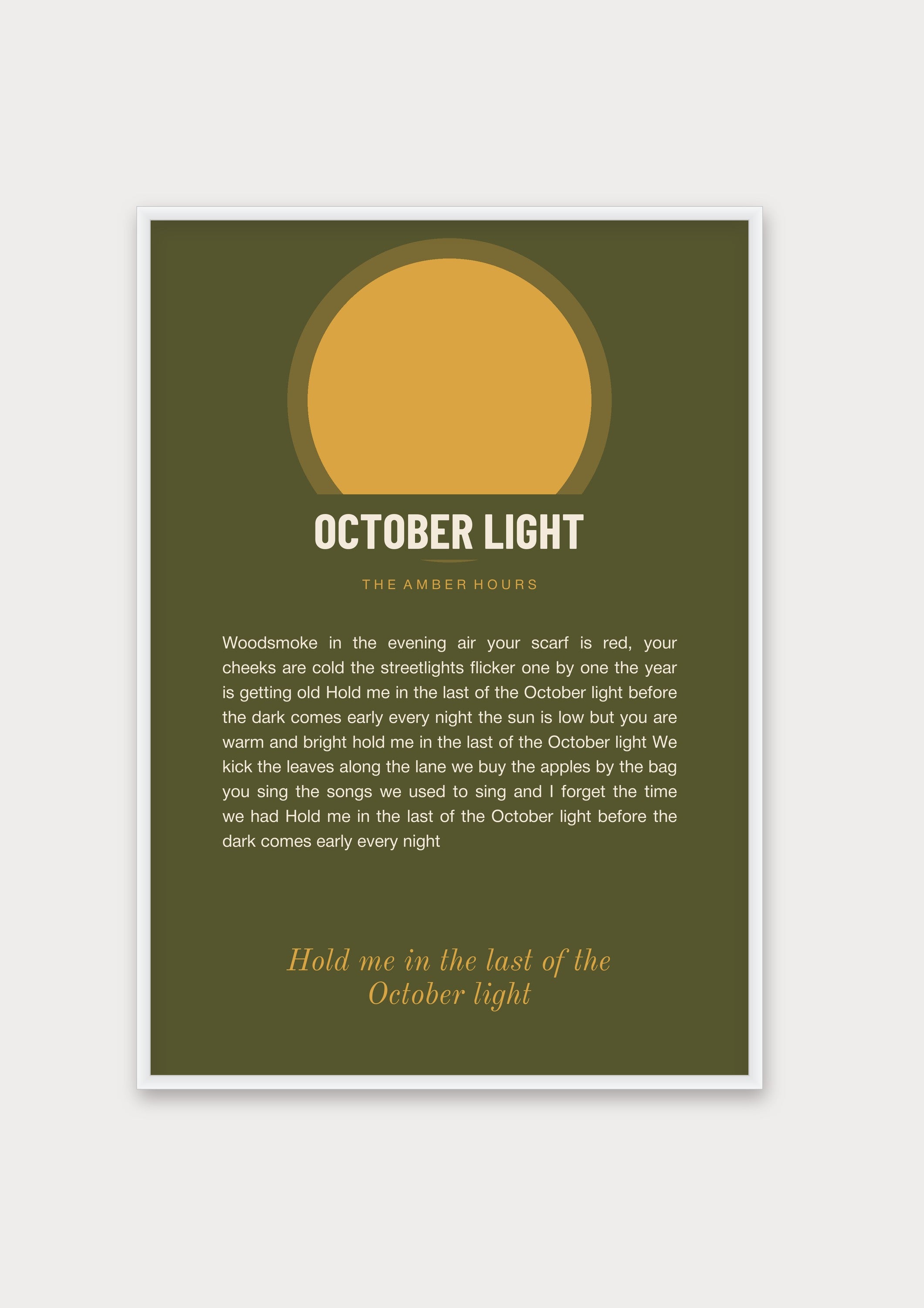 Herbst Oktoberlicht Poster 1 – Aluminiumrahmen Weiß