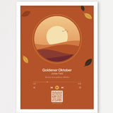 Herbst Player Poster 1 – Echtholzrahmen Weiß