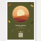 Herbst Player Poster 1 – Echtholzrahmen Weiß