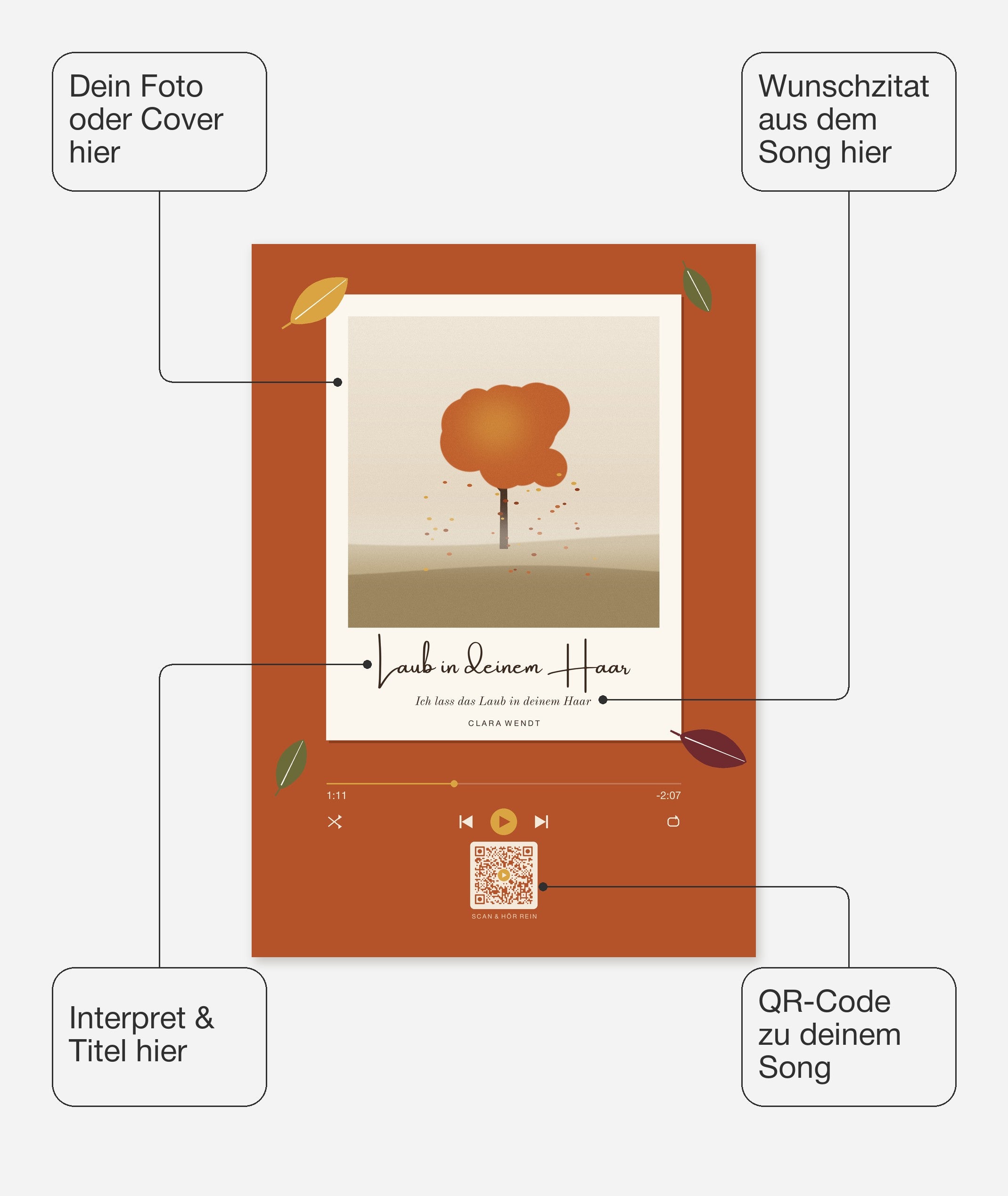 Herbst Polaroid Player Poster 1 – Felder frei wählbar