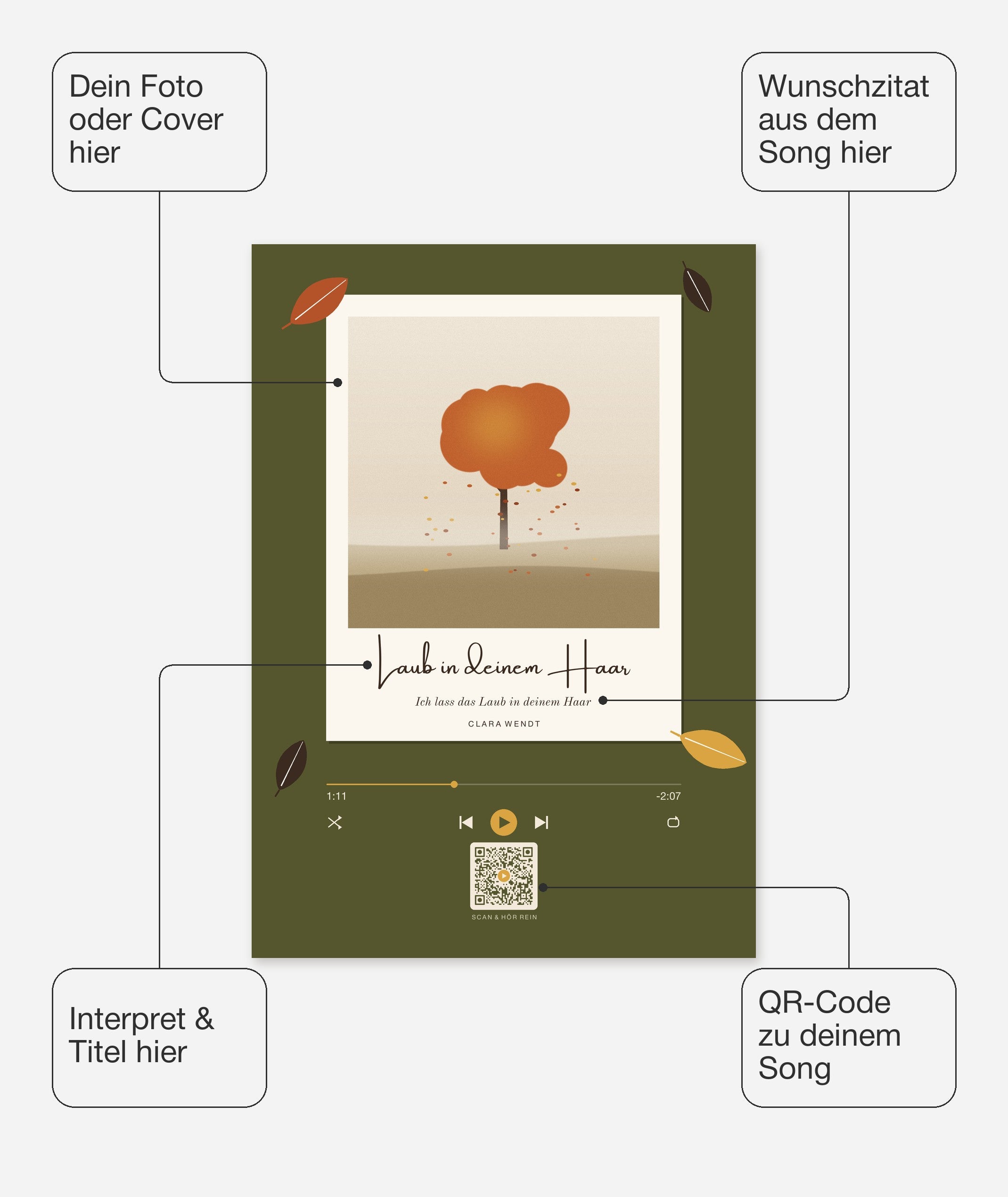 Herbst Polaroid Player Poster 1 – Felder frei wählbar