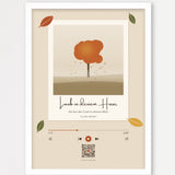 Herbst Polaroid Player Poster 1 – Echtholzrahmen Weiß