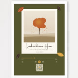 Herbst Polaroid Player Poster 1 – Echtholzrahmen Weiß