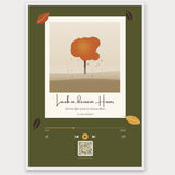 Herbst Polaroid Player Poster 1 – Aluminiumrahmen Weiß