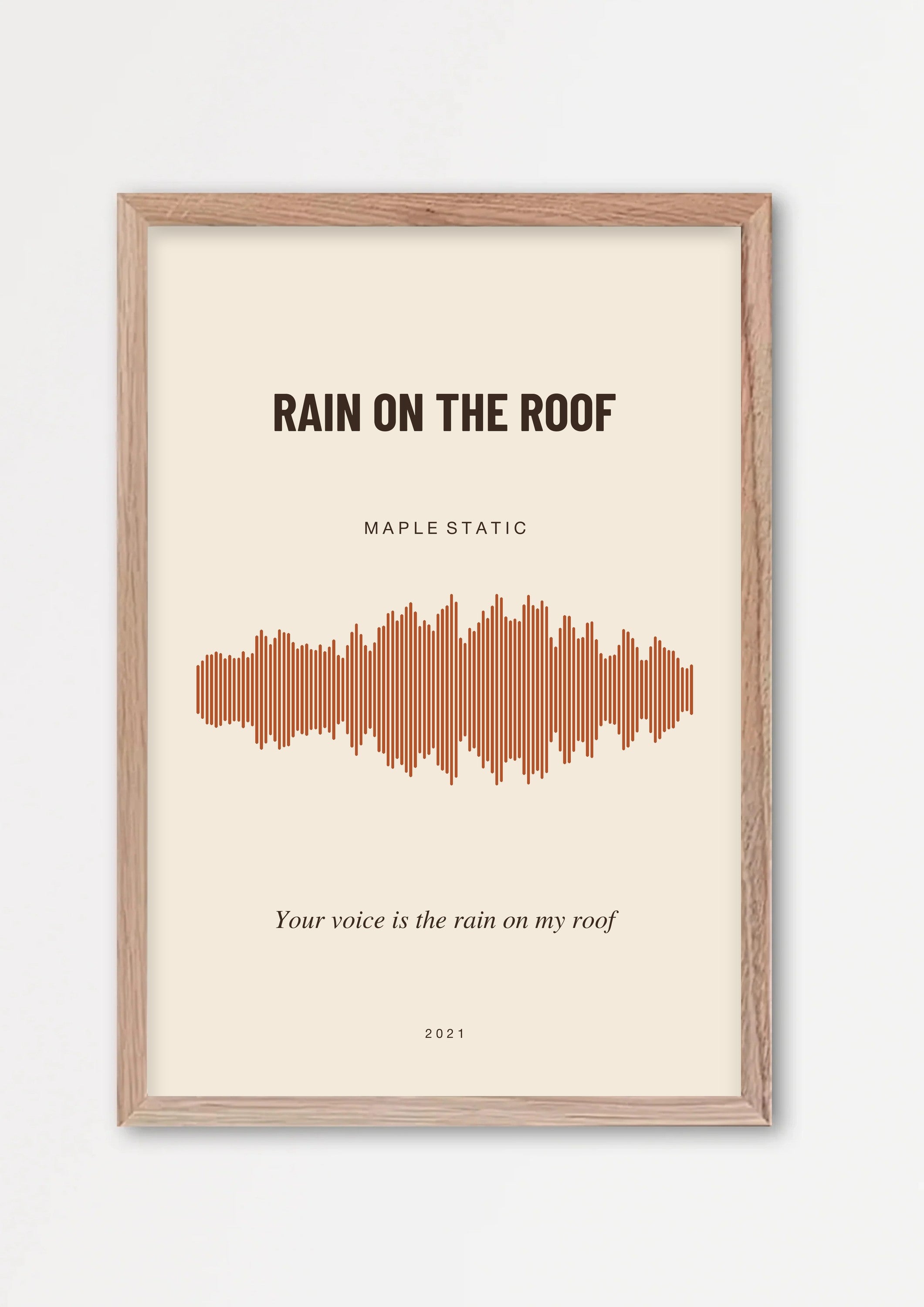 Herbst Soundwave Poster 1 – Echtholzrahmen Natur