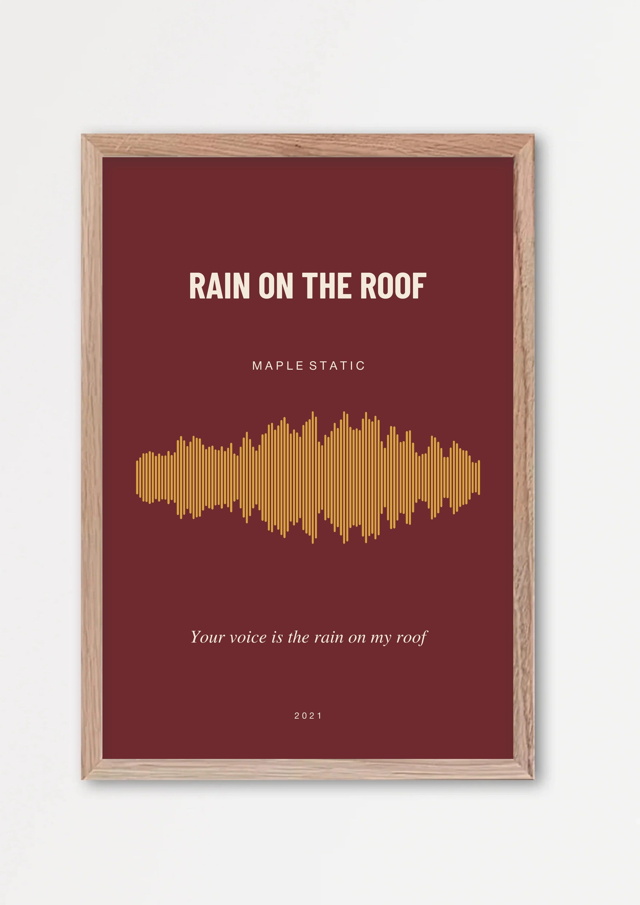 Herbst Soundwave Poster 1 – Echtholzrahmen Natur